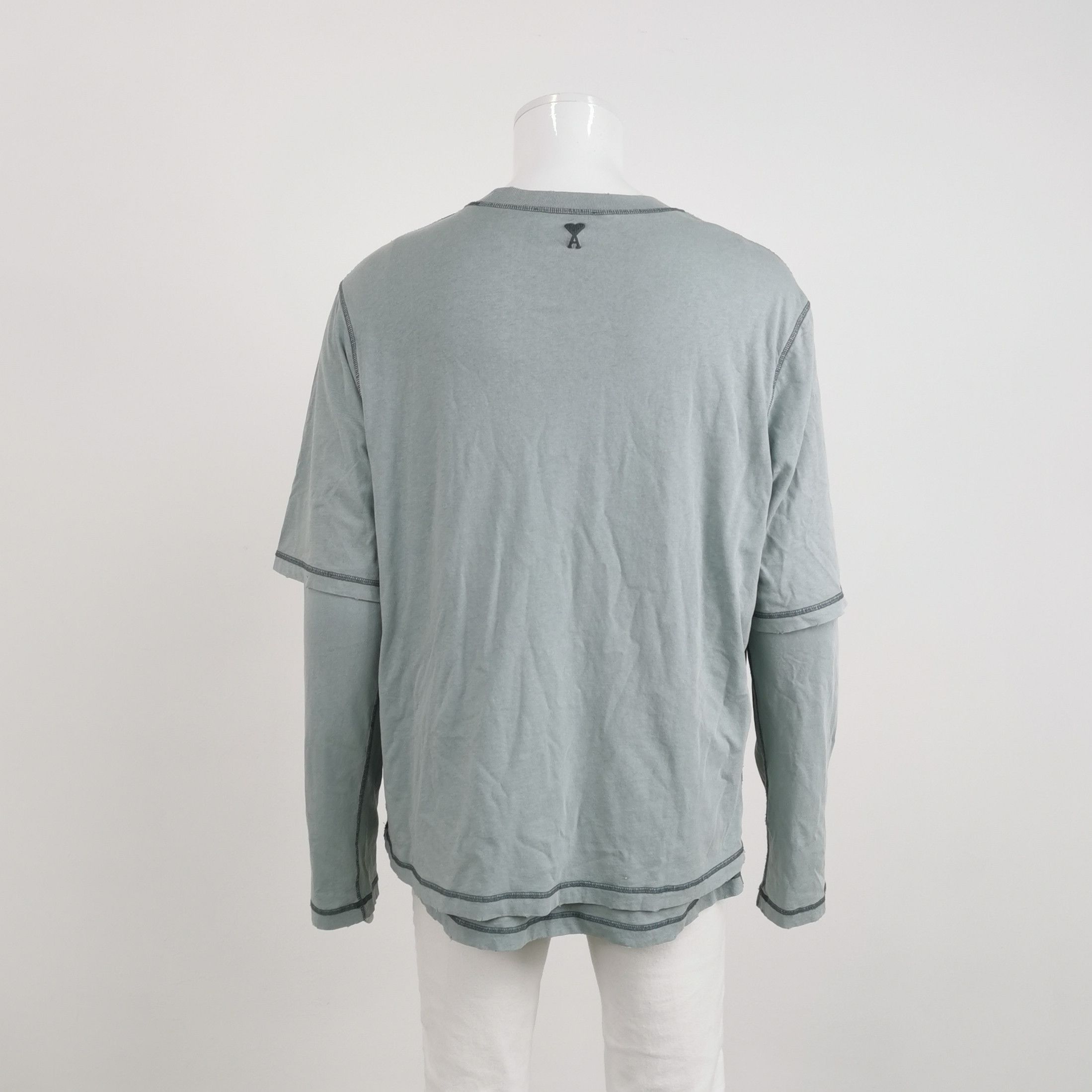 AMI Logo Long Sleeve T-Shirt in Green Size US L / EU 52-54 / 3 - 2 Thumbnail