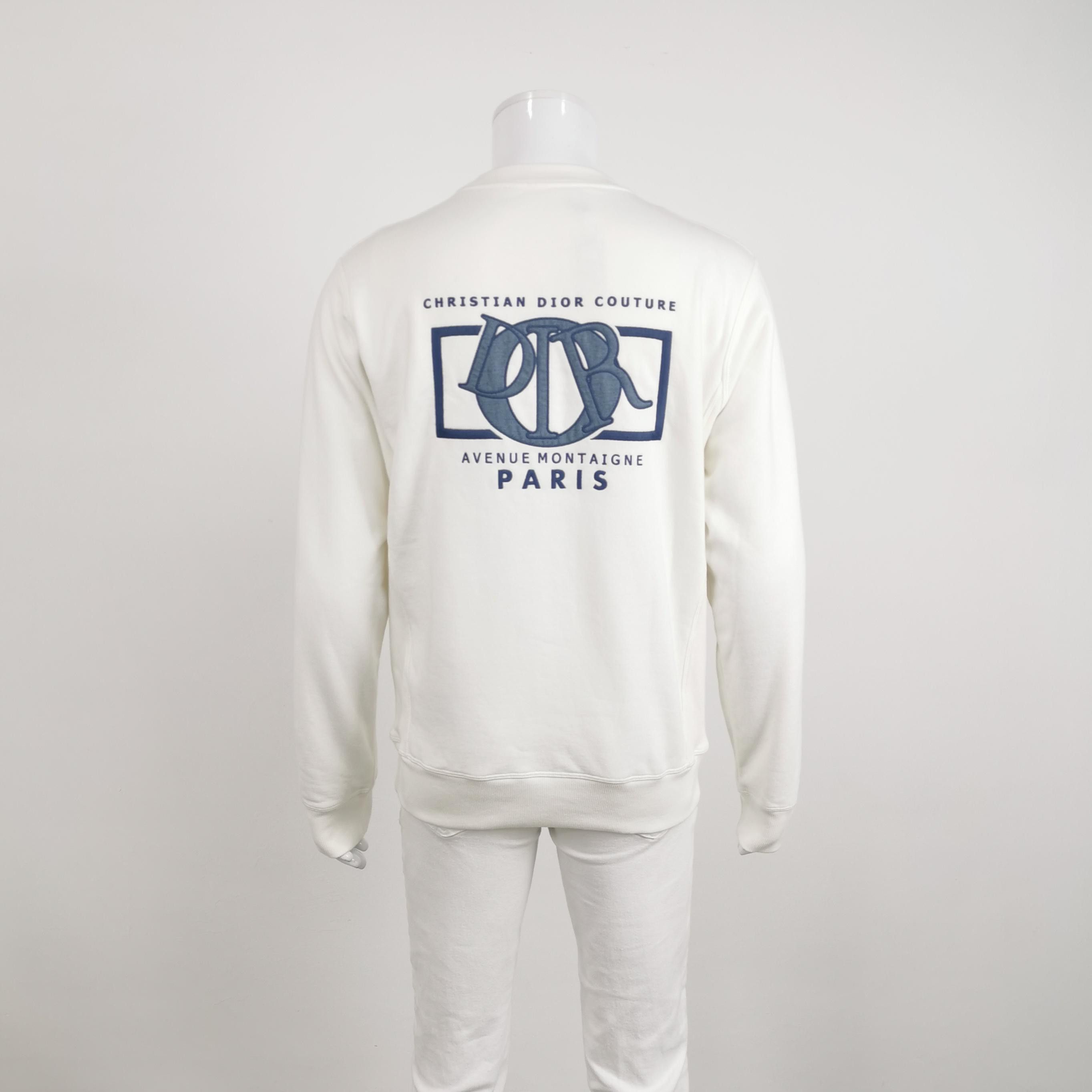 Dior Logo Embroidered White Sweatshirt Size US XS / EU 42 / 0 - 2 Thumbnail