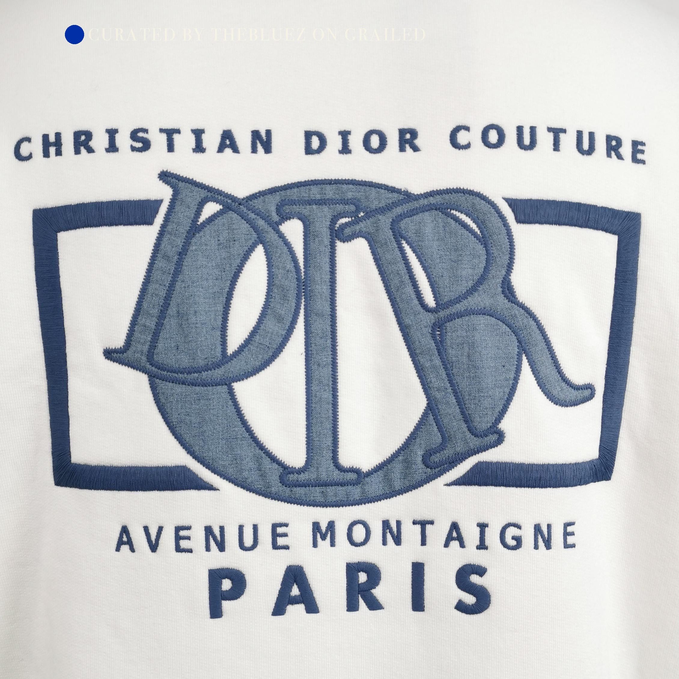 Dior Logo Embroidered White Sweatshirt Size US XS / EU 42 / 0 - 3 Thumbnail