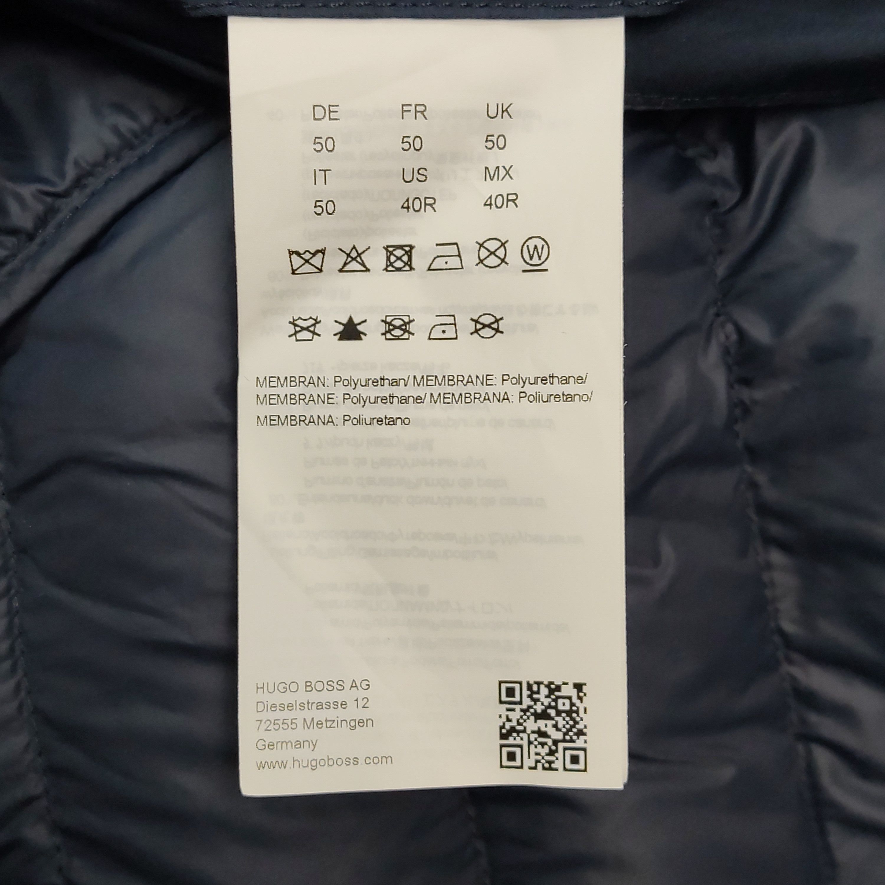 Hugo Boss Hooded Down Jacket in Blue Size US M / EU 48-50 / 2 - 6 Thumbnail