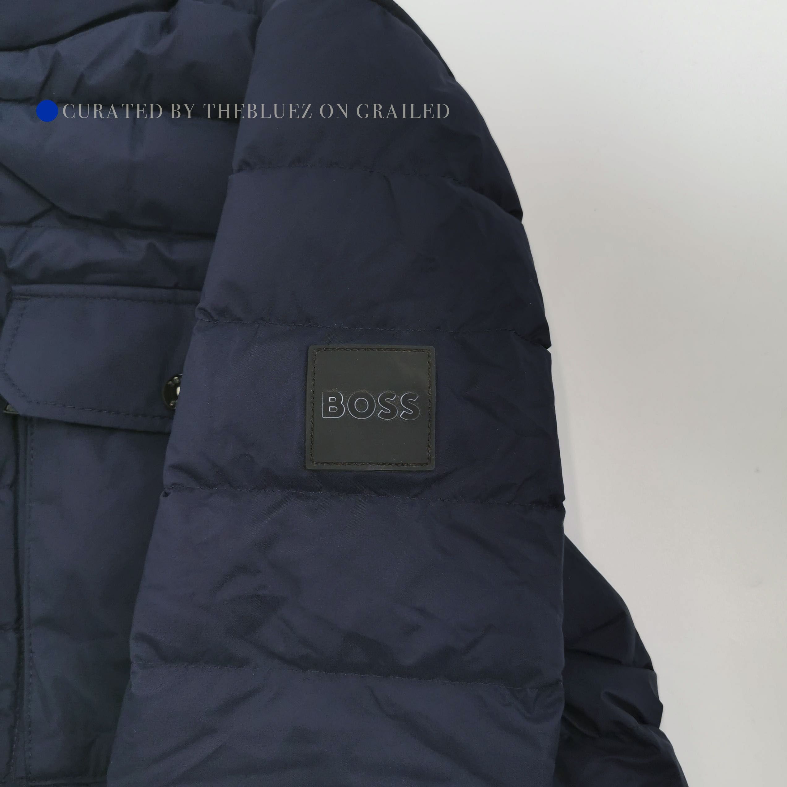 Hugo Boss Navy Hooded Down Jacket in Size M Size US M / EU 48-50 / 2 - 3 Thumbnail