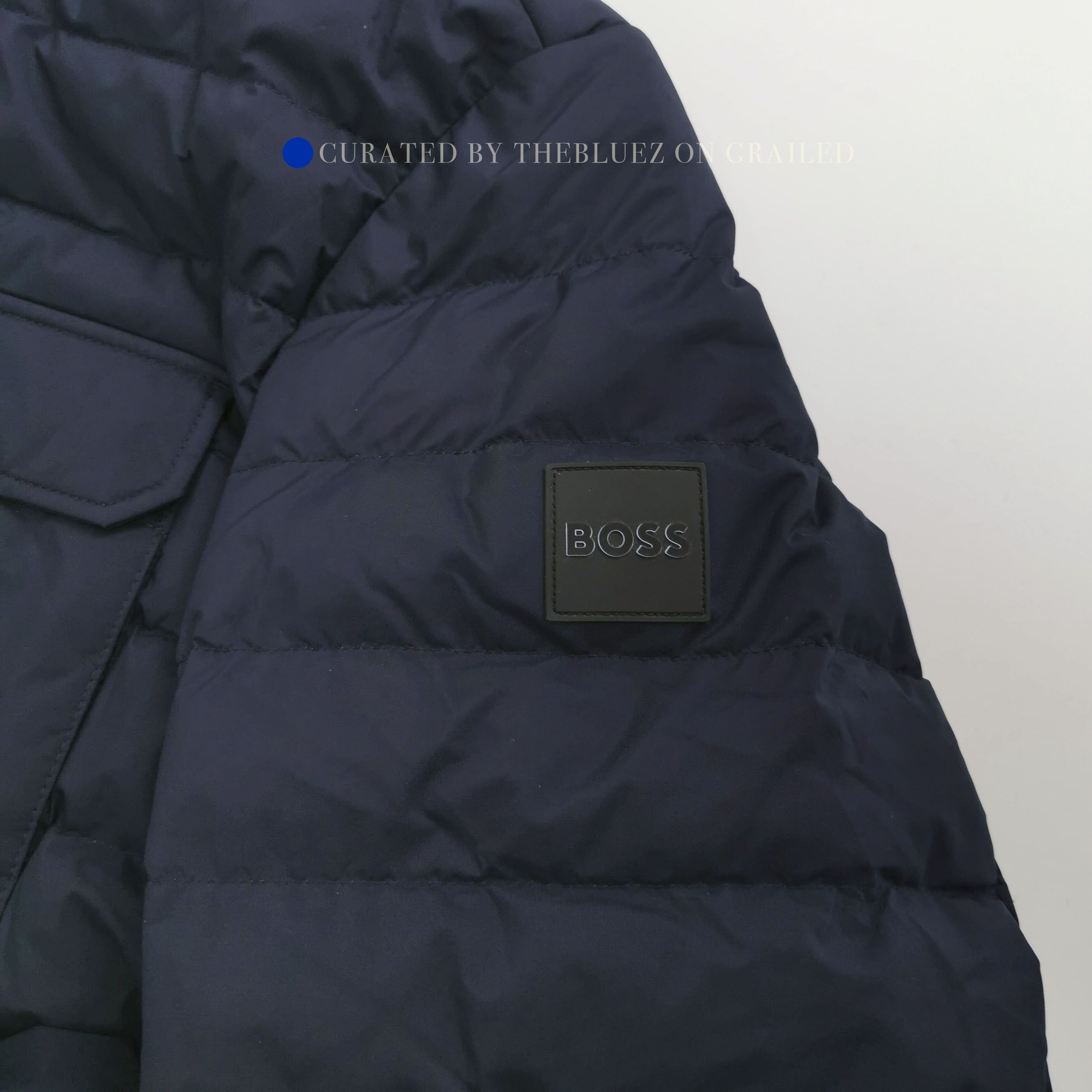 Hugo Boss Navy Hooded Puffer Jacket in Size L Size US L / EU 52-54 / 3 - 3 Thumbnail