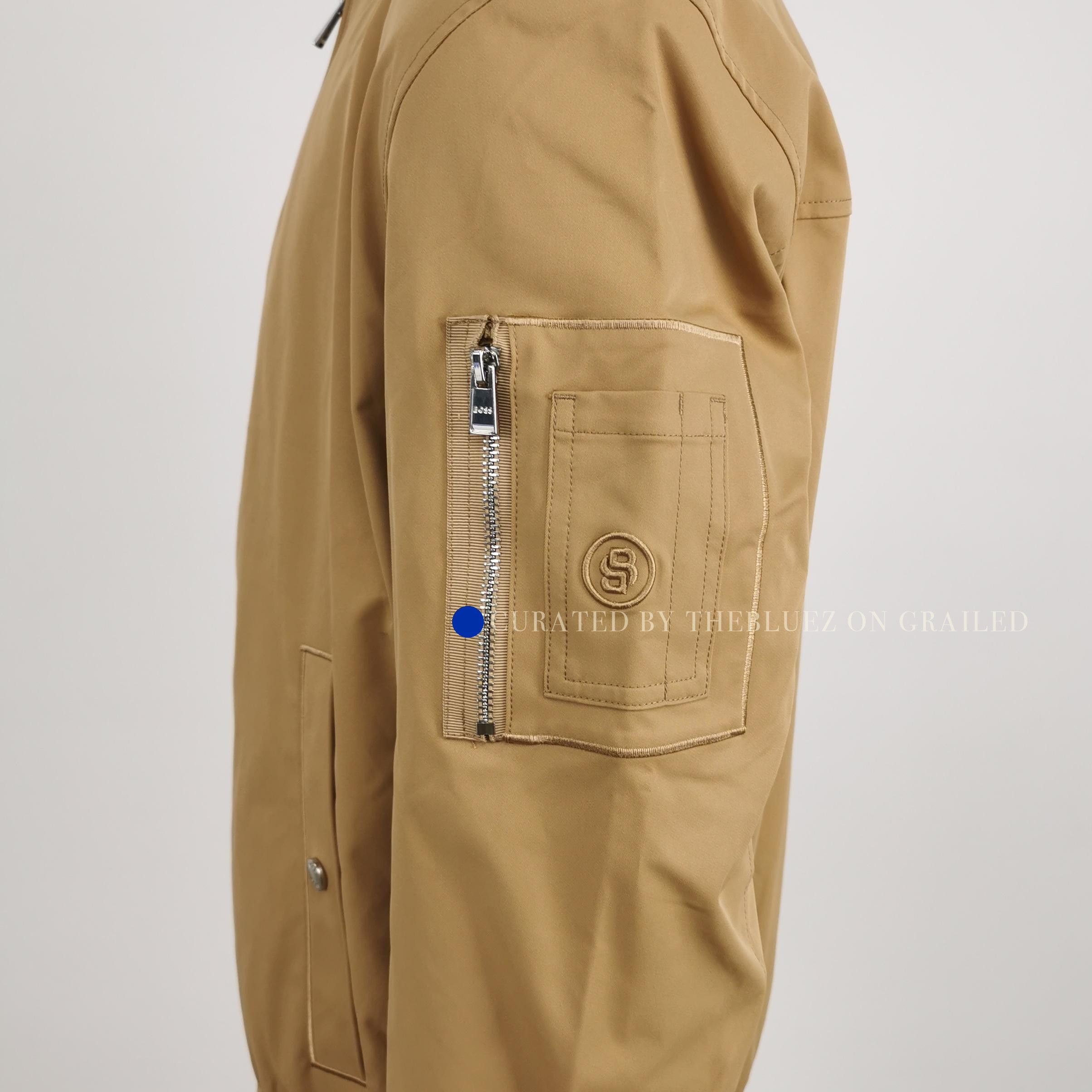 Hugo Boss Classic Beige Bomber Jacket in Size L Size US L / EU 52-54 / 3 - 3 Thumbnail