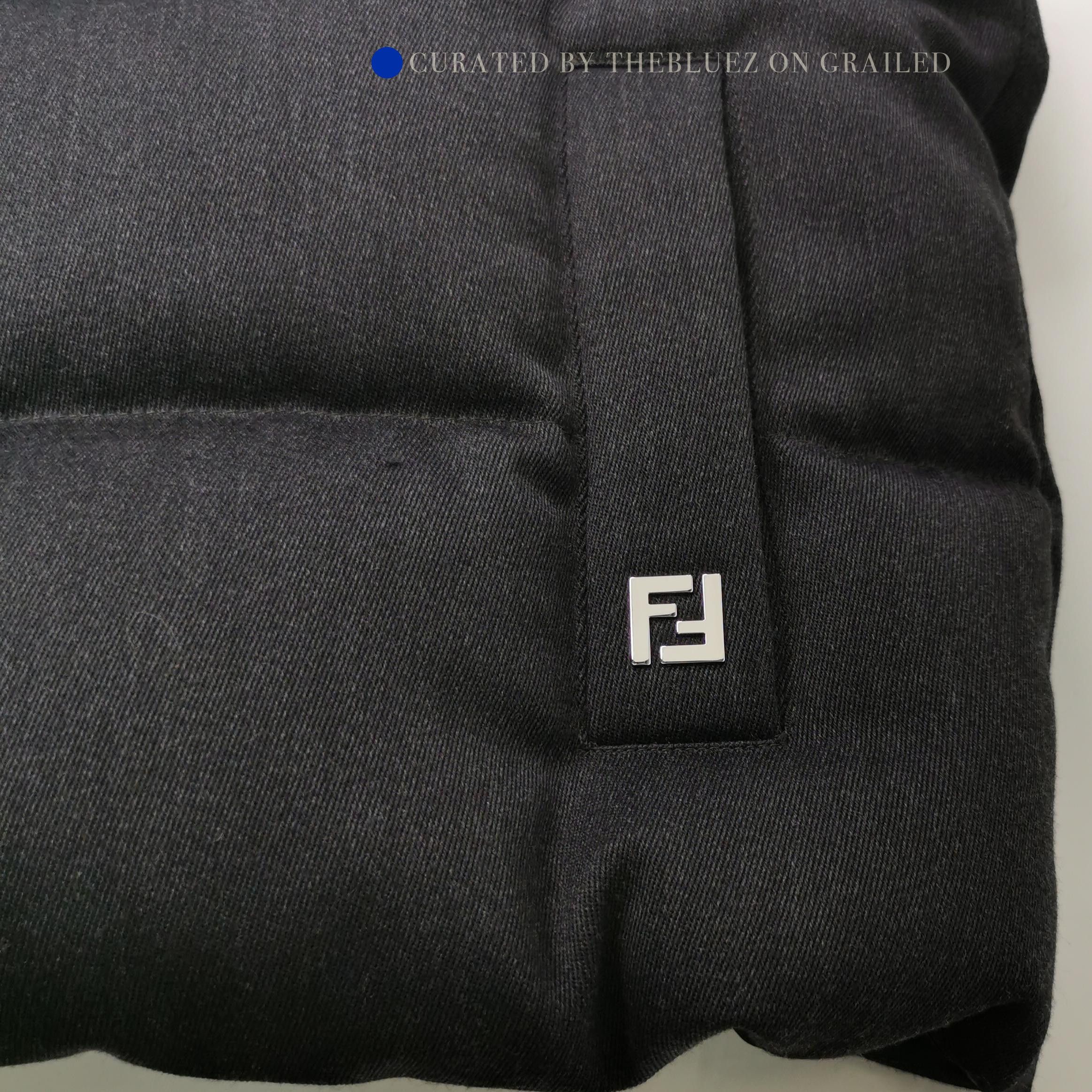 Fendi Stylish Black Wool Down Puffer Vest Size US L / EU 52-54 / 3 - 3 Thumbnail
