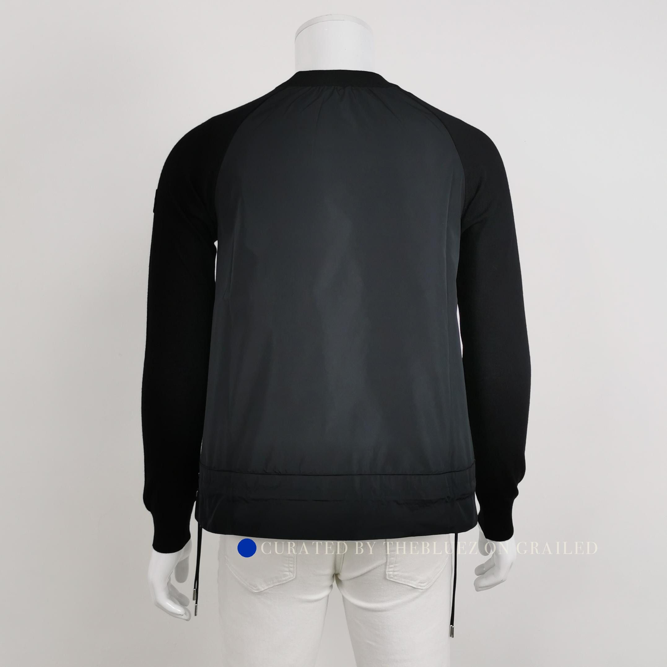 Moncler Classic Black Wool Crewneck Sweater Size US M / EU 48-50 / 2 - 2 Thumbnail
