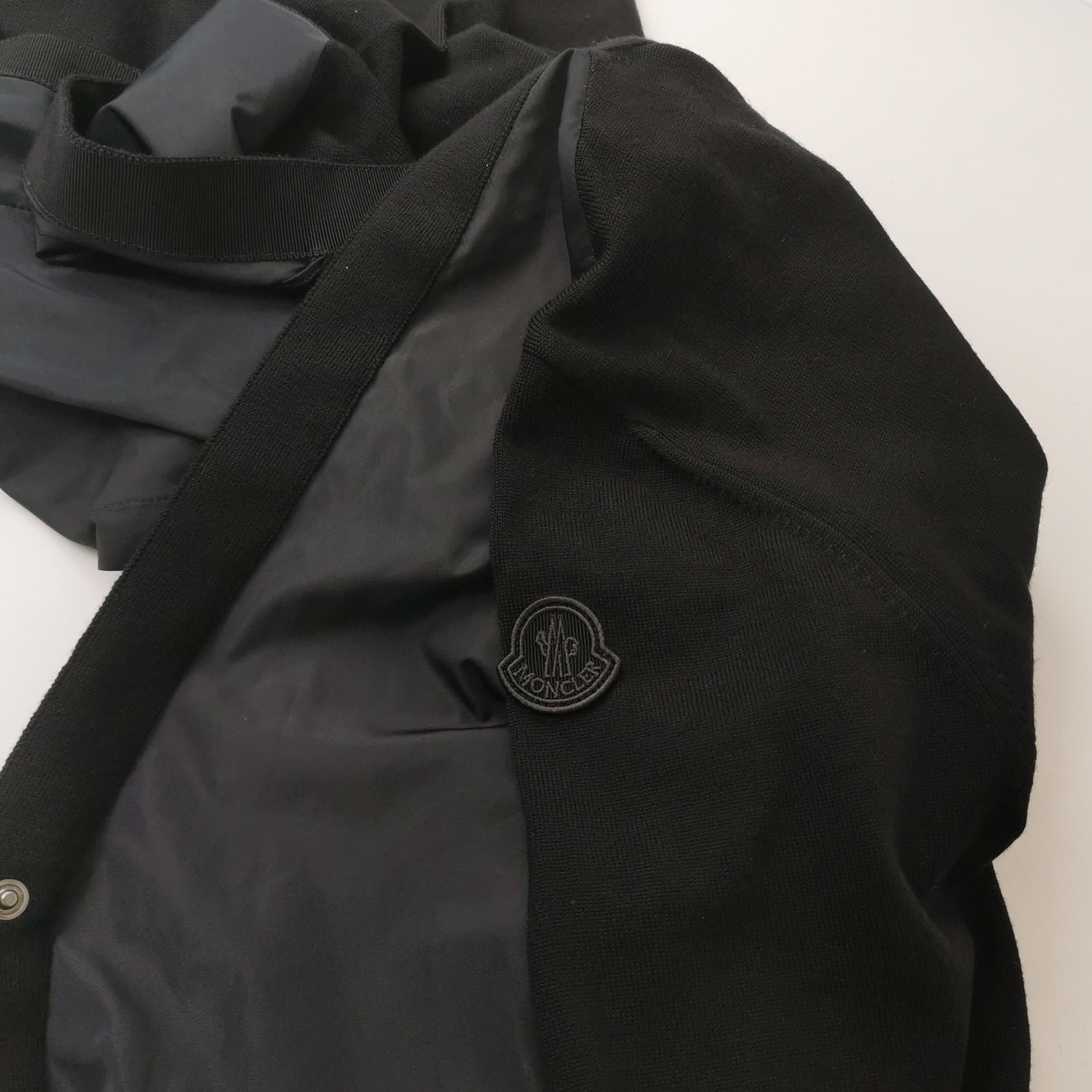 Moncler Black Hybrid Wool Cardigan Size US M / EU 48-50 / 2 - 3 Thumbnail