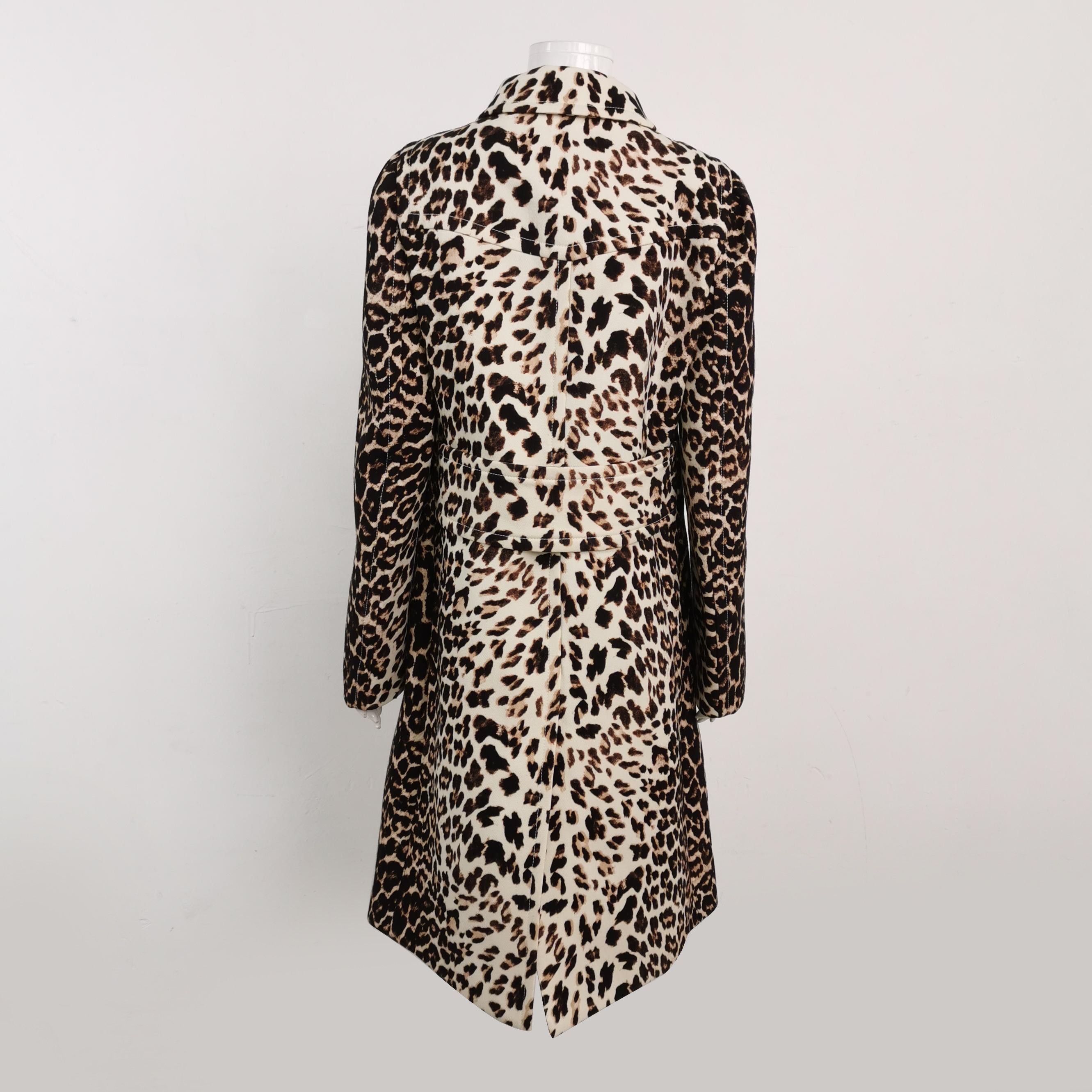 Prada Unique Multi-Colored Leopard Gabardine Coat Size US S / EU 44-46 / 1 - 2 Thumbnail