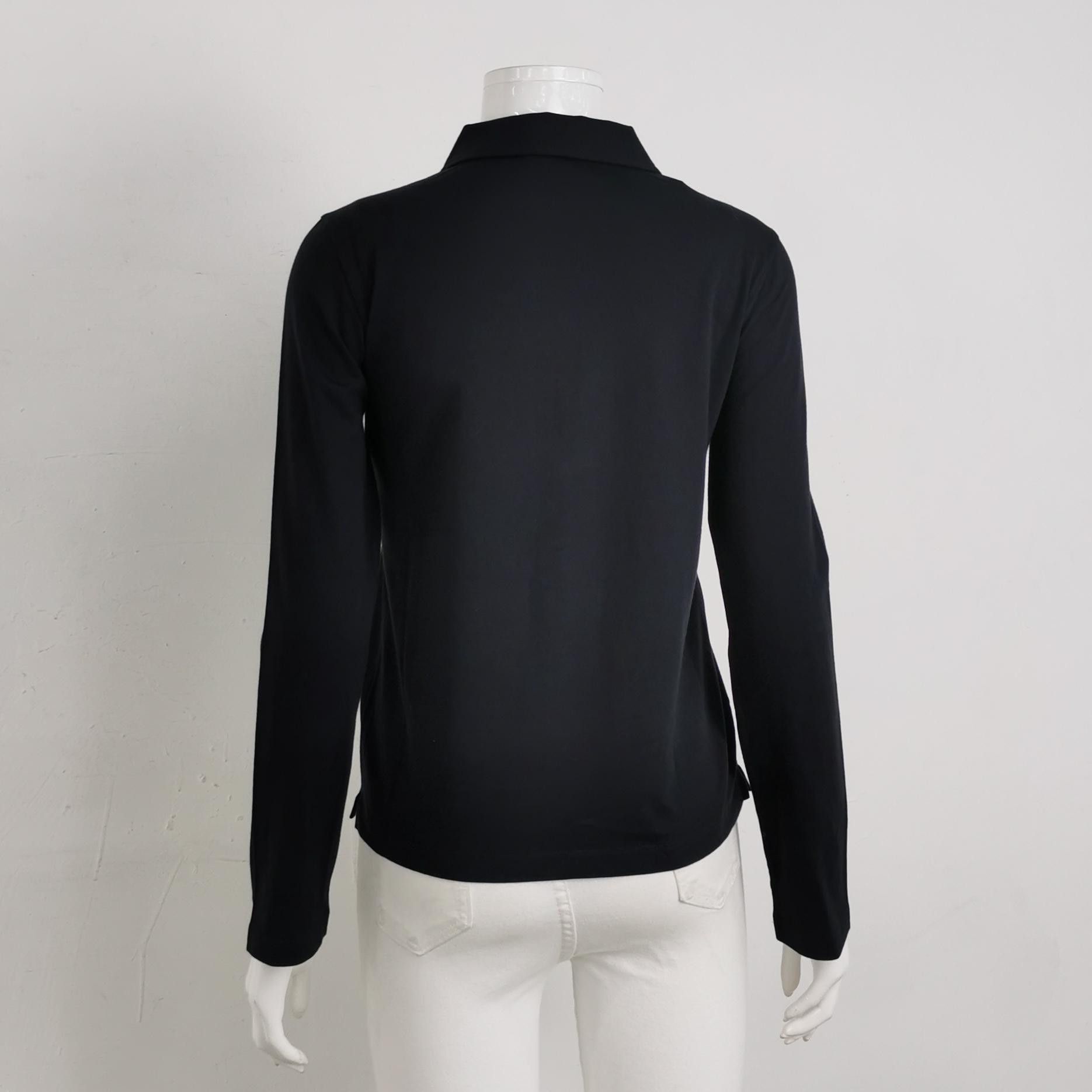 Prada Classic Black Long Sleeve Polo Shirt Size US M / EU 48-50 / 2 - 2 Thumbnail