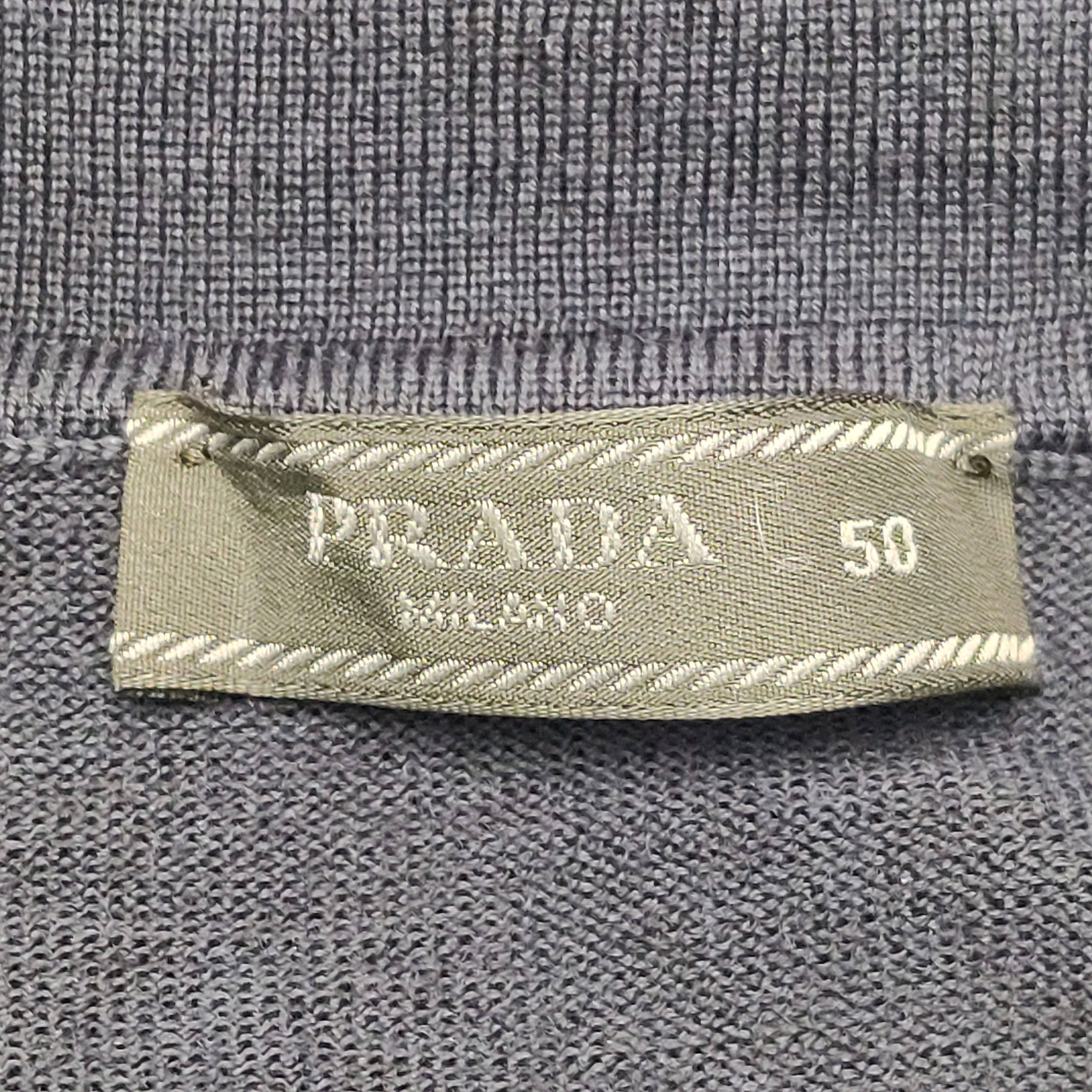 Prada Elegant Black Virgin Wool Polo Size US M / EU 48-50 / 2 - 4 Thumbnail