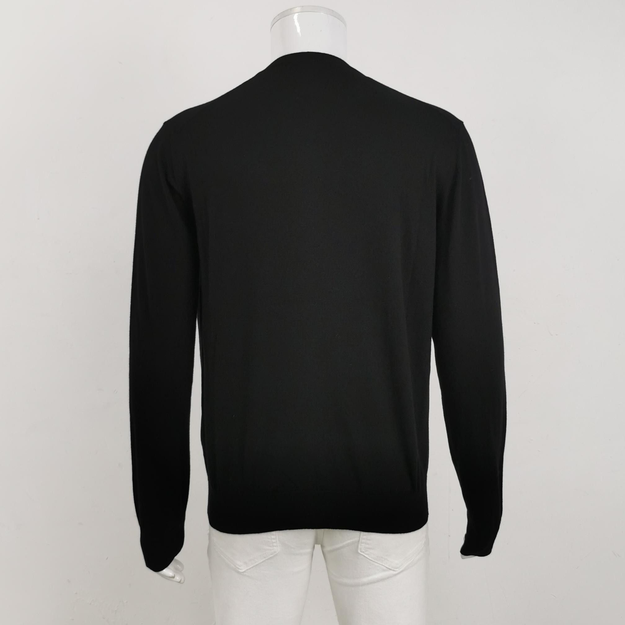 Prada Classic Black Crewneck Sweater in Size M Size US M / EU 48-50 / 2 - 2 Thumbnail