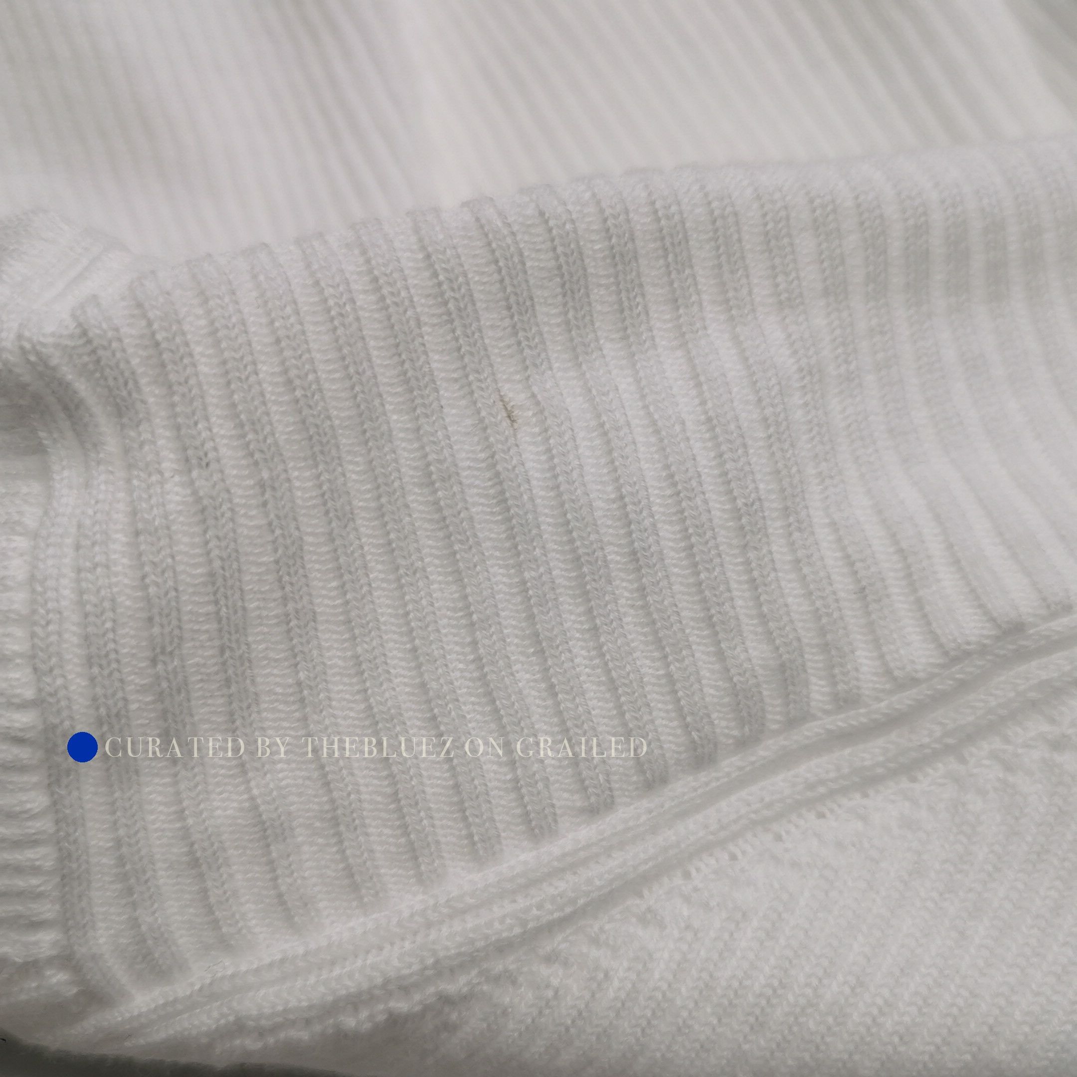 Prada Geometric Collar Ribbed Sweater in White Size US M / EU 48-50 / 2 - 8 Thumbnail