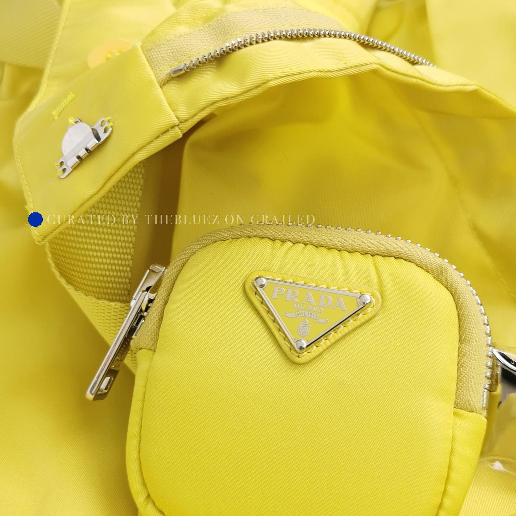 Prada Yellow Nylon Pouch Belt Shorts Size US 30 / EU 46 - 3 Thumbnail