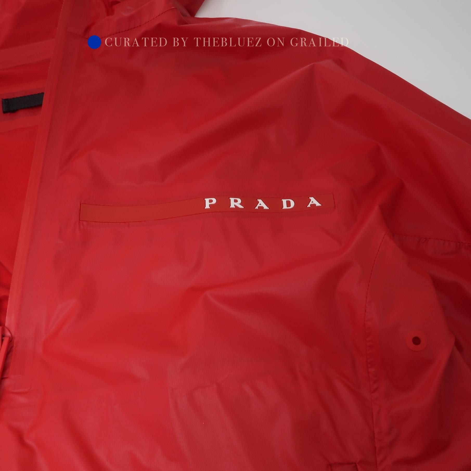 Prada Red Logo Pullover Windbreaker - Size XS Size US XS / EU 42 / 0 - 3 Thumbnail