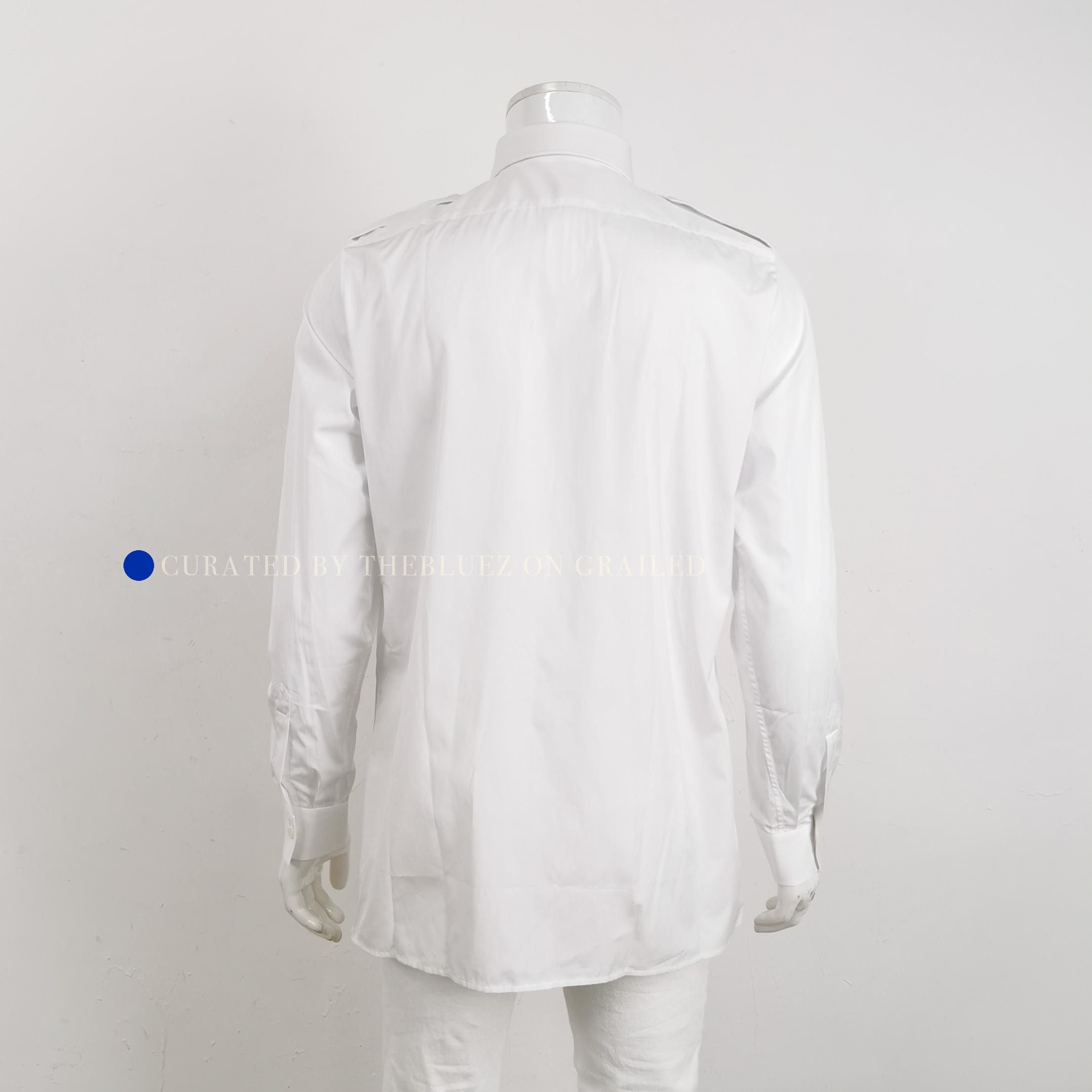 Prada Classic White Poplin Button-Up Shirt in Size M Size US M / EU 48-50 / 2 - 2 Thumbnail