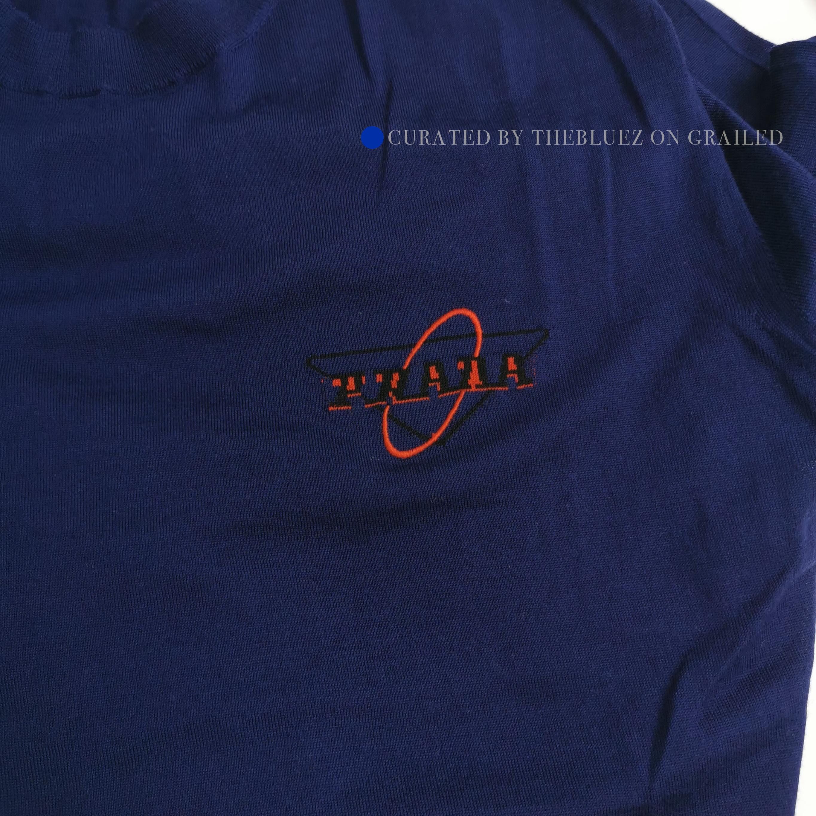 Prada Embroidered Knit Sweater in Blue, Size M Size US M / EU 48-50 / 2 - 3 Thumbnail