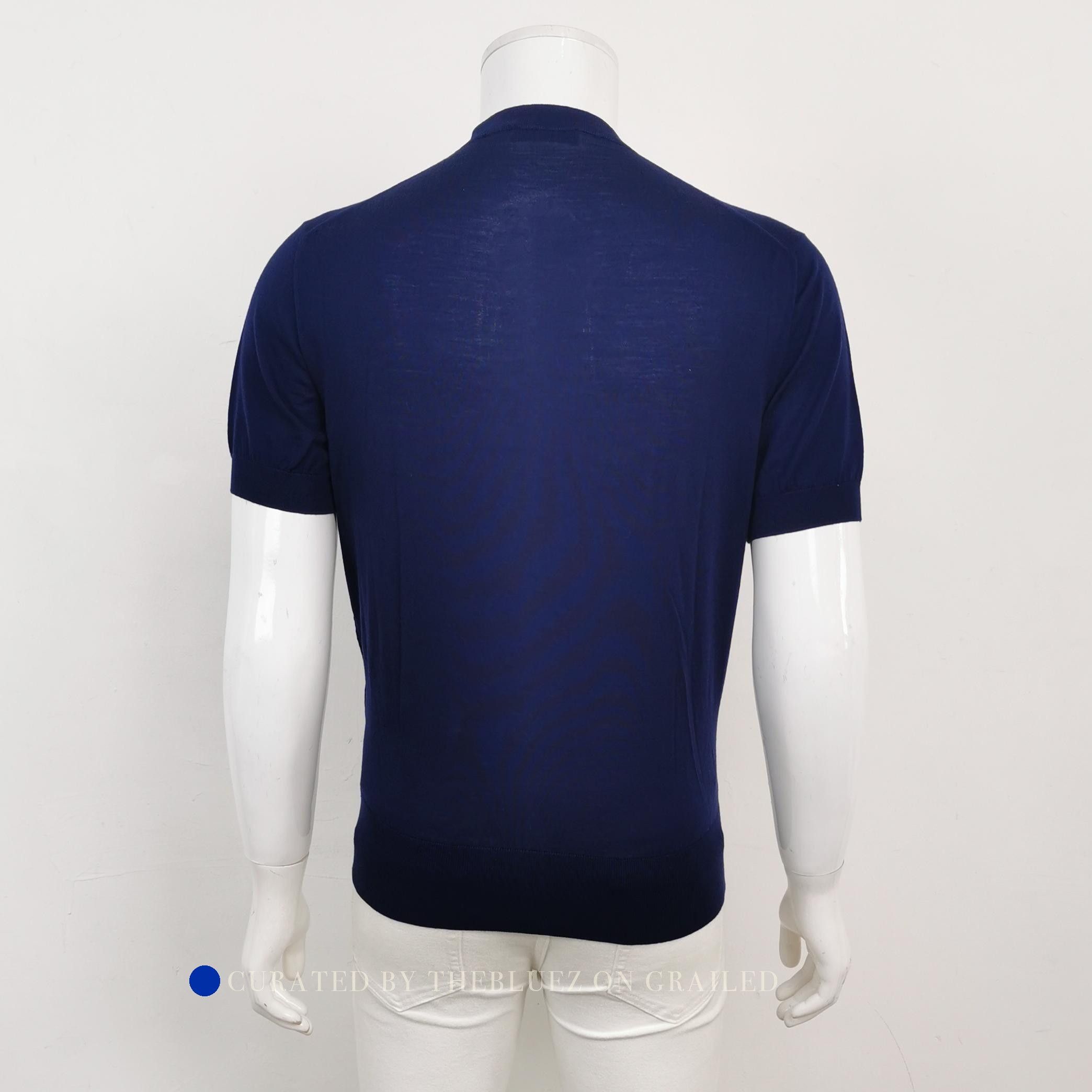 Prada Embroidered Knit Sweater in Blue, Size M Size US M / EU 48-50 / 2 - 2 Thumbnail
