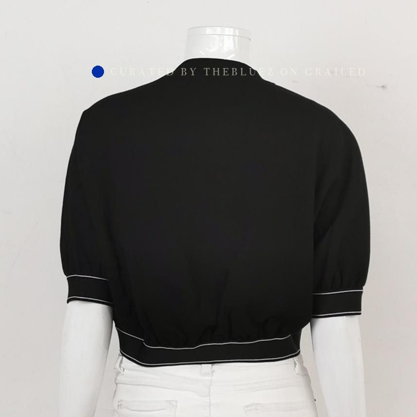Prada Logo Trim Short Sleeve Sweatshirt in Black Size US S / EU 44-46 / 1 - 2 Thumbnail