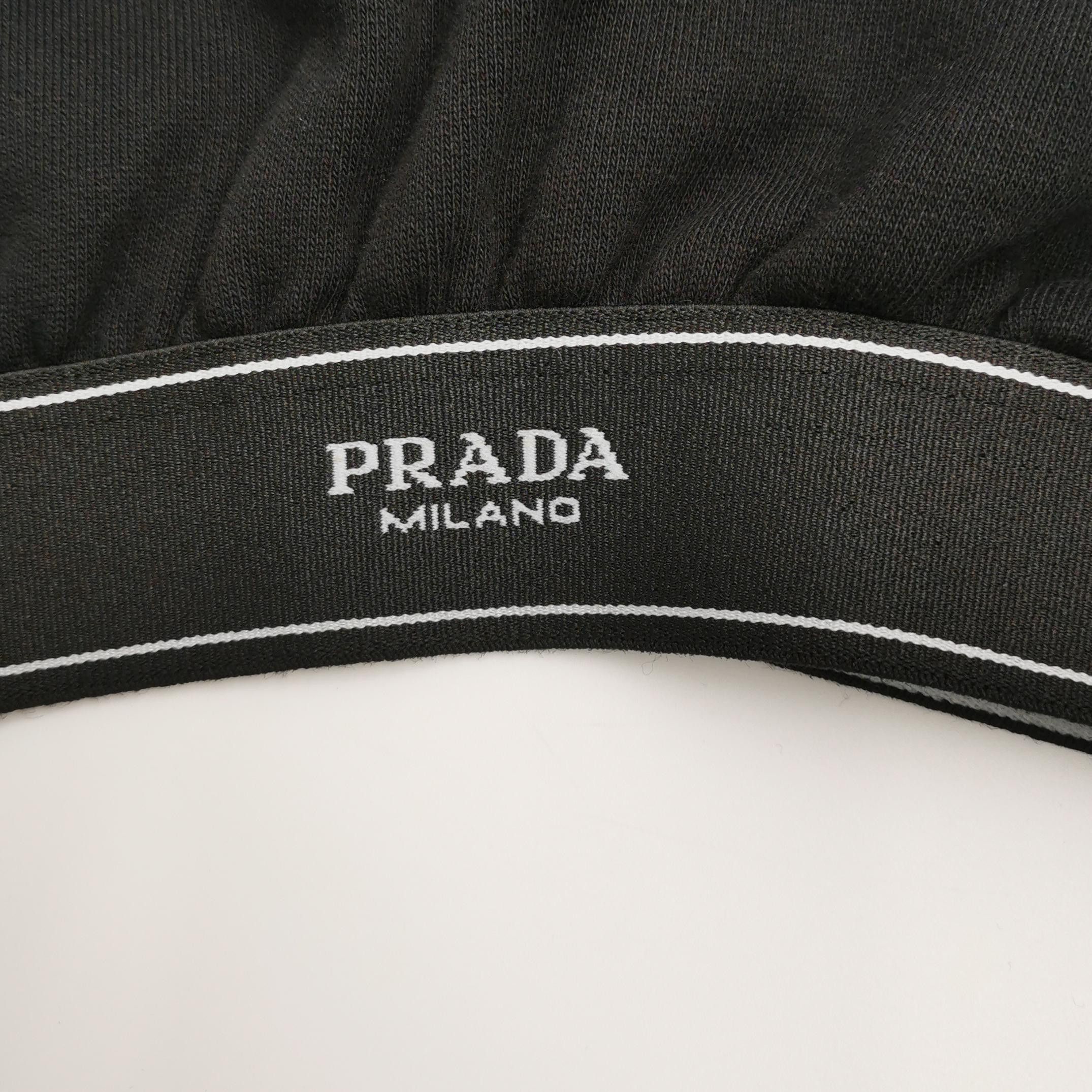 Prada Logo Trim Short Sleeve Sweatshirt in Black Size US S / EU 44-46 / 1 - 3 Thumbnail