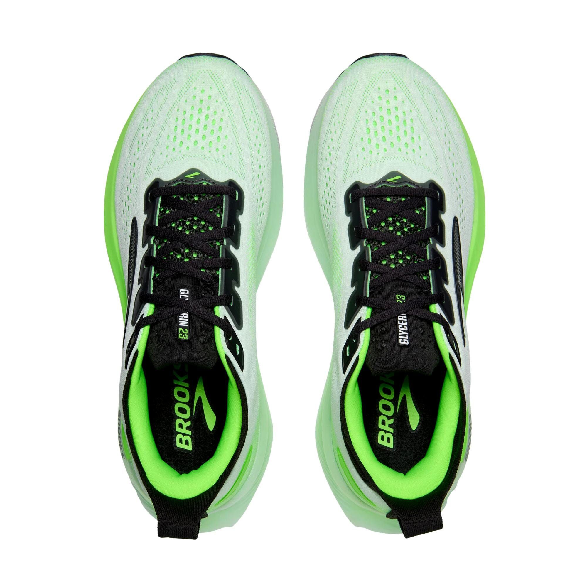 Brooks Glycerin 23 White / Phantom / Green Gecko 110476 1D 154 Size US 12 / EU 45 - 2 Thumbnail