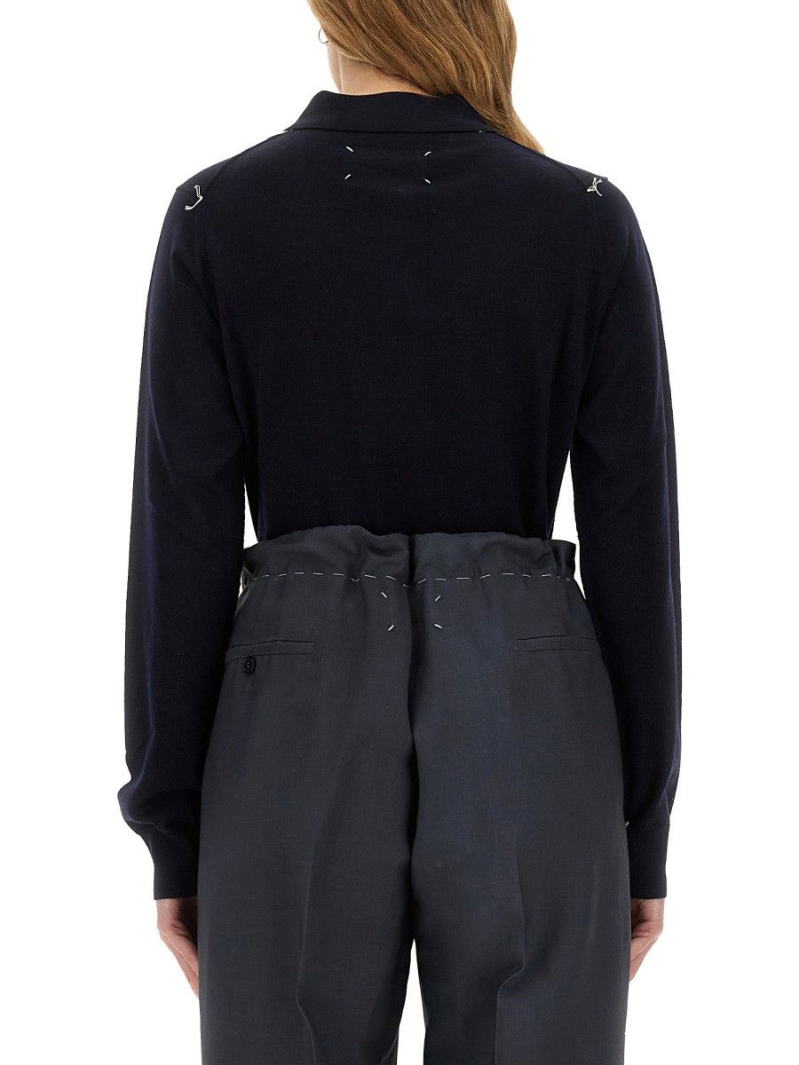 Maison Margiela MAISON MARGIELA WOOL POLO. - BLUE Size L / US 10 / IT 46 - 3 Thumbnail