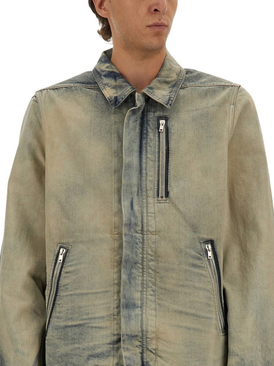 Rick Owens Drkshdw RICK OWENS DRKSHDW JACKET WITH CONCEALED ZIPPER - DENIM Size US L / EU 52-54 / 3 - 4 Thumbnail