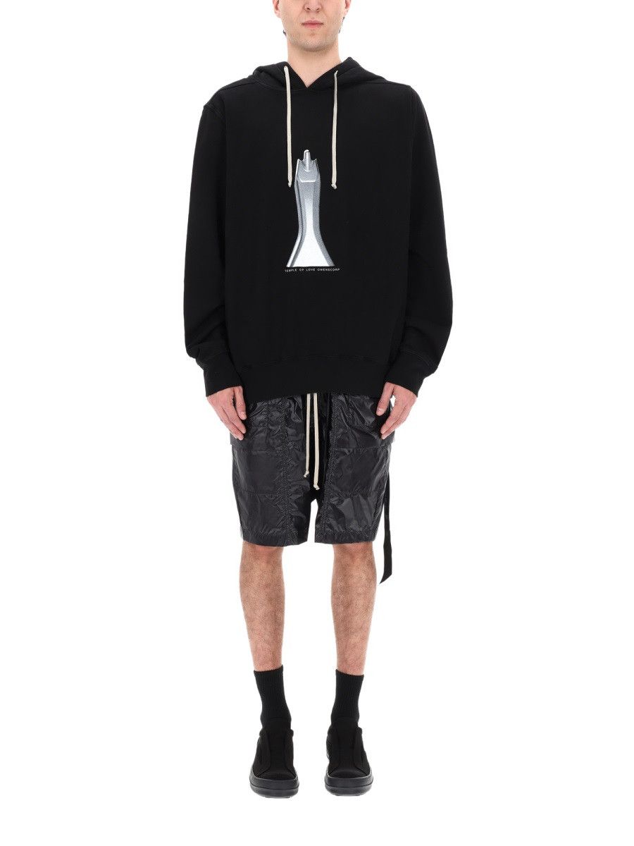 Rick Owens Drkshdw RICK OWENS DRKSHDW FELPA CON CAPPUCCIO OVERSIZE - BLACK Size US L / EU 52-54 / 3 - 3 Thumbnail