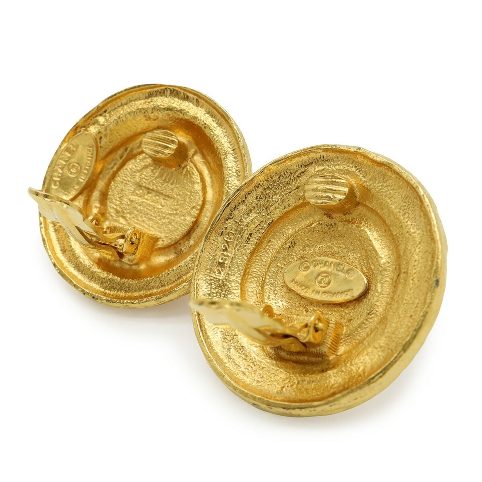 Chanel CHANEL Tiger Eye Coco Mark Round Earrings GP Gold Brown Size ONE SIZE - 5 Thumbnail