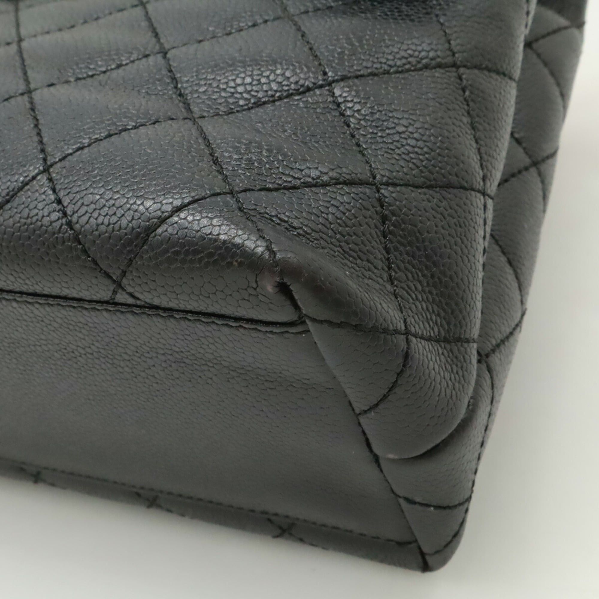 Chanel CHANEL Matelassé Coco Mark Handbag Flap Bag Caviar Leather Black A12397 Size ONE SIZE - 4 Thumbnail