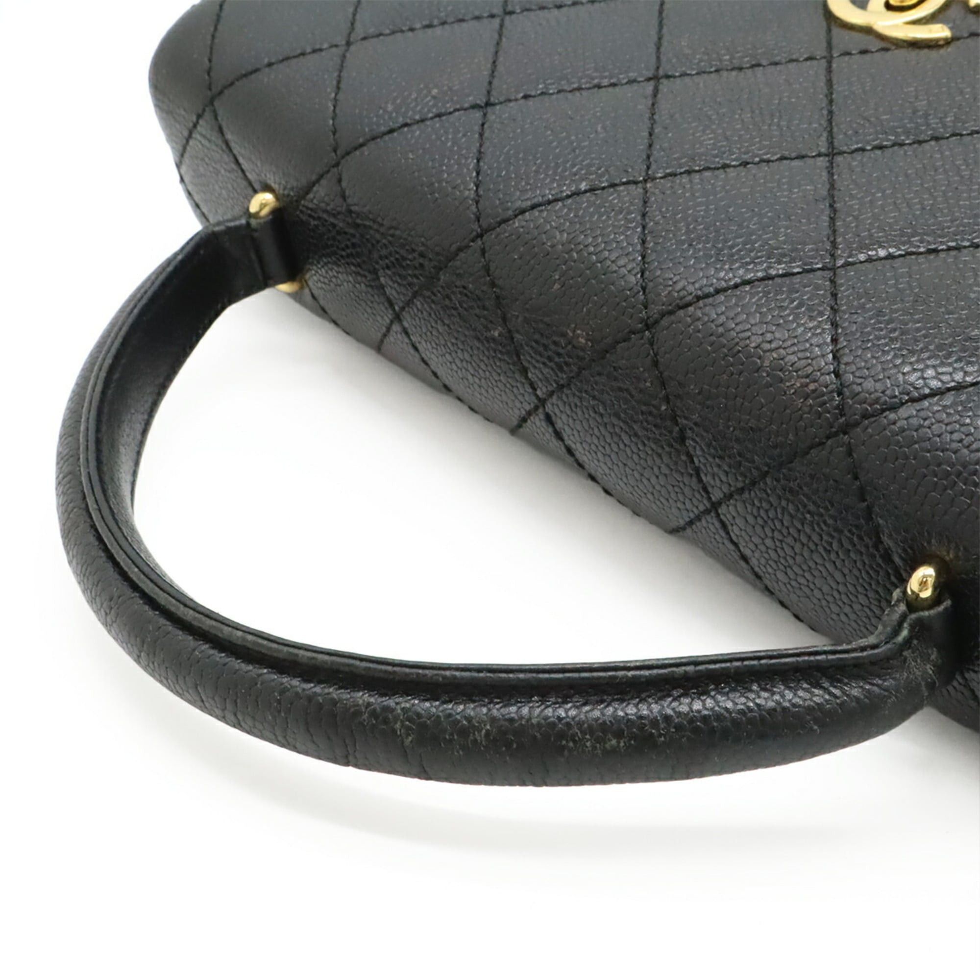 Chanel CHANEL Matelassé Coco Mark Handbag Flap Bag Caviar Leather Black A12397 Size ONE SIZE - 5 Thumbnail