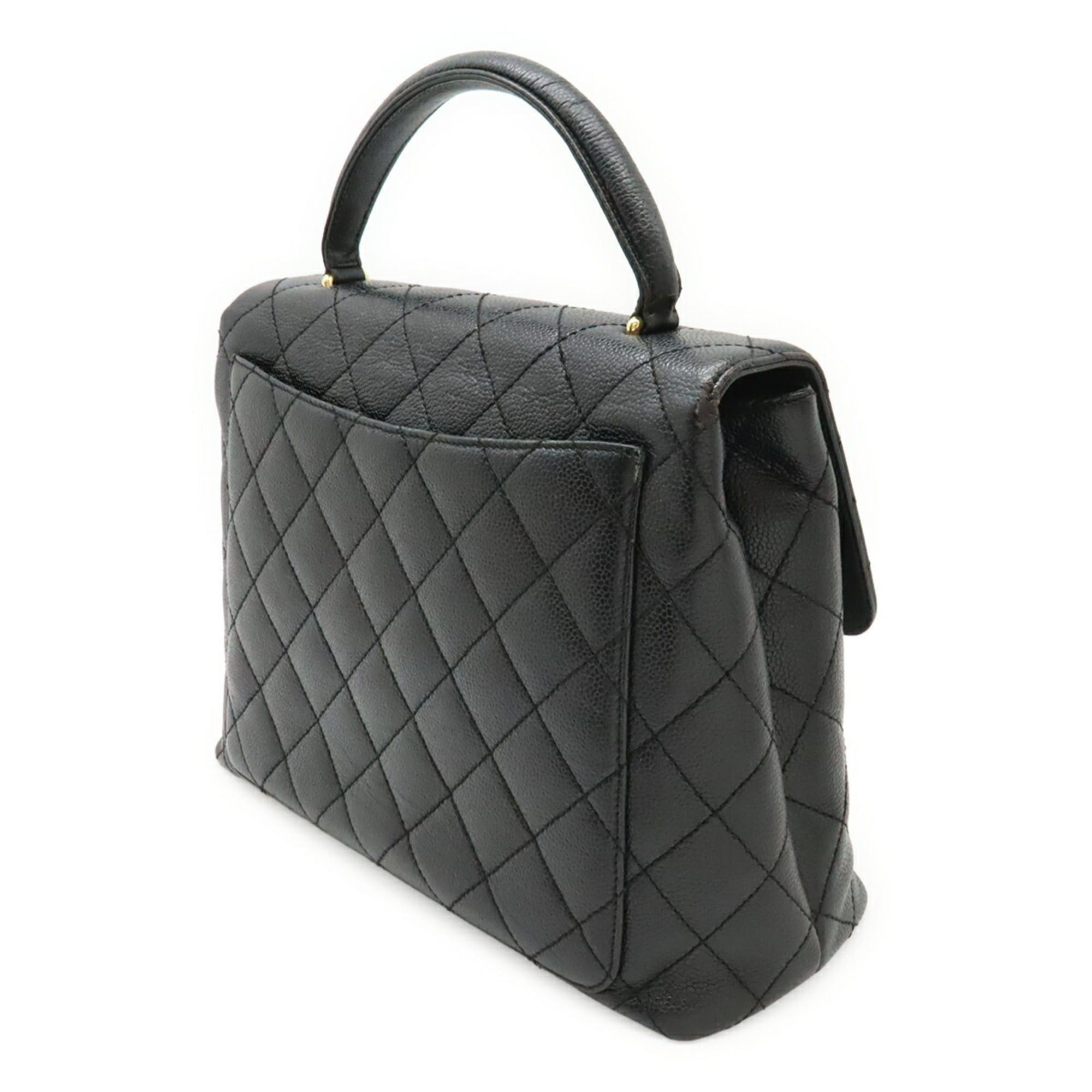 Chanel CHANEL Matelassé Coco Mark Handbag Flap Bag Caviar Leather Black A12397 Size ONE SIZE - 3 Thumbnail