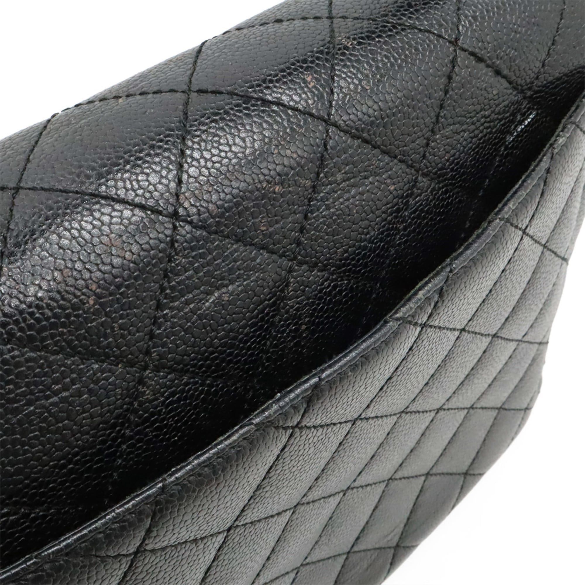Chanel CHANEL Matelassé Coco Mark Handbag Flap Bag Caviar Leather Black A12397 Size ONE SIZE - 9 Thumbnail