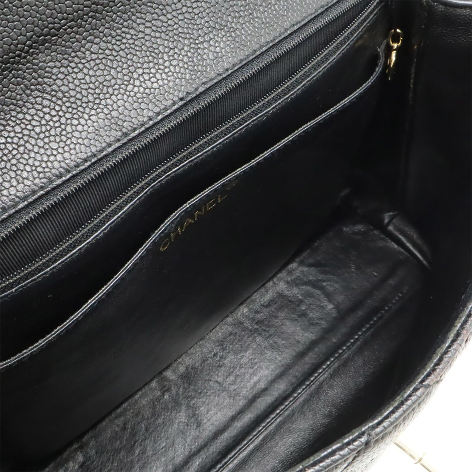Chanel CHANEL Matelassé Coco Mark Handbag Flap Bag Caviar Leather Black A12397 Size ONE SIZE - 6 Thumbnail