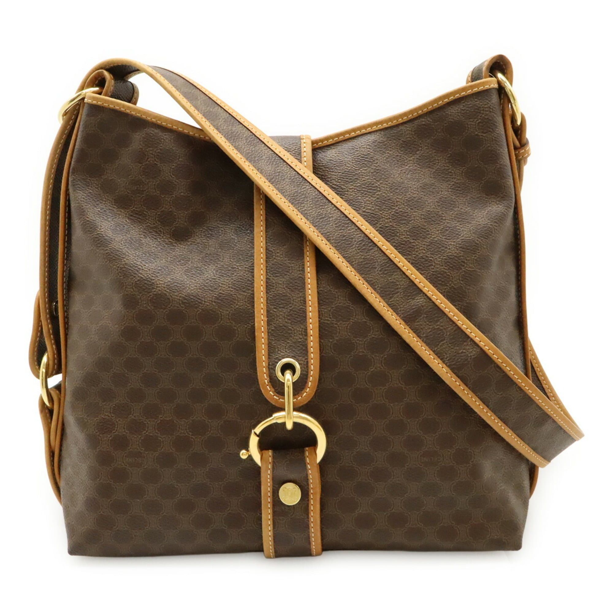 Celine CELINE Macadam pattern shoulder bag/pouch, leather, black, dark brown. Size ONE SIZE - 2 Thumbnail