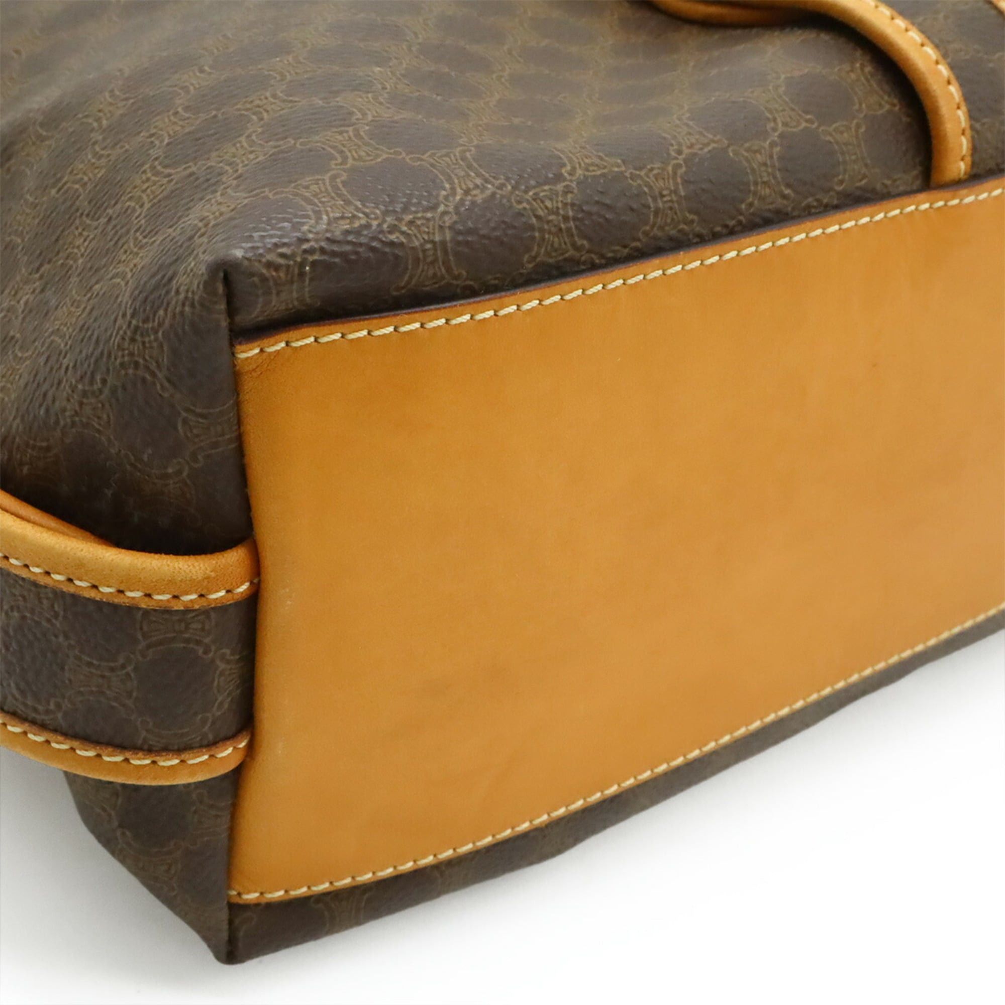 Celine CELINE Macadam pattern shoulder bag/pouch, leather, black, dark brown. Size ONE SIZE - 4 Thumbnail