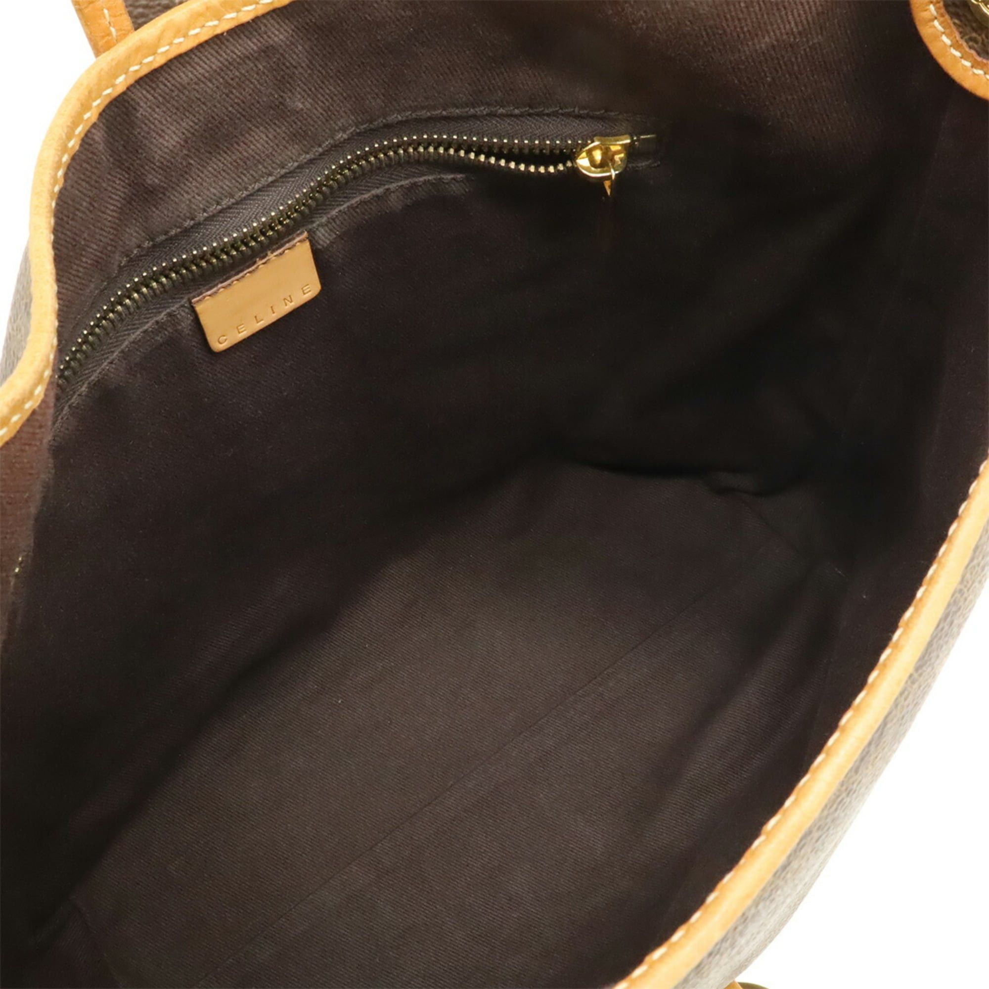 Celine CELINE Macadam pattern shoulder bag/pouch, leather, black, dark brown. Size ONE SIZE - 6 Thumbnail