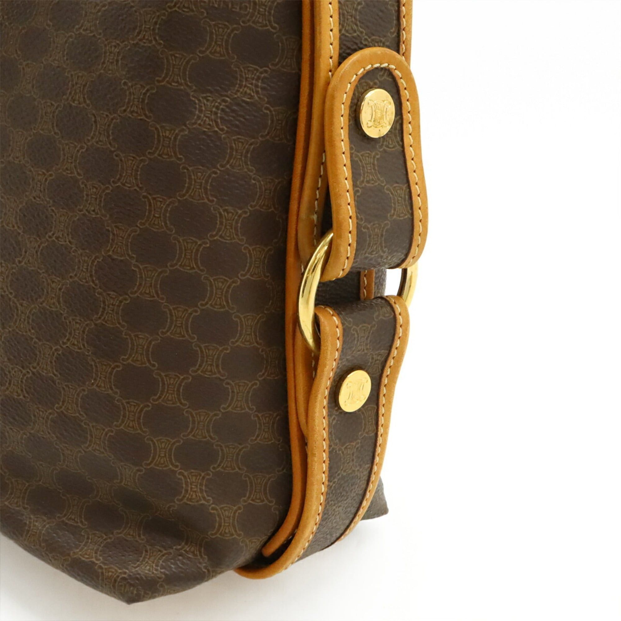 Celine CELINE Macadam pattern shoulder bag/pouch, leather, black, dark brown. Size ONE SIZE - 9 Thumbnail