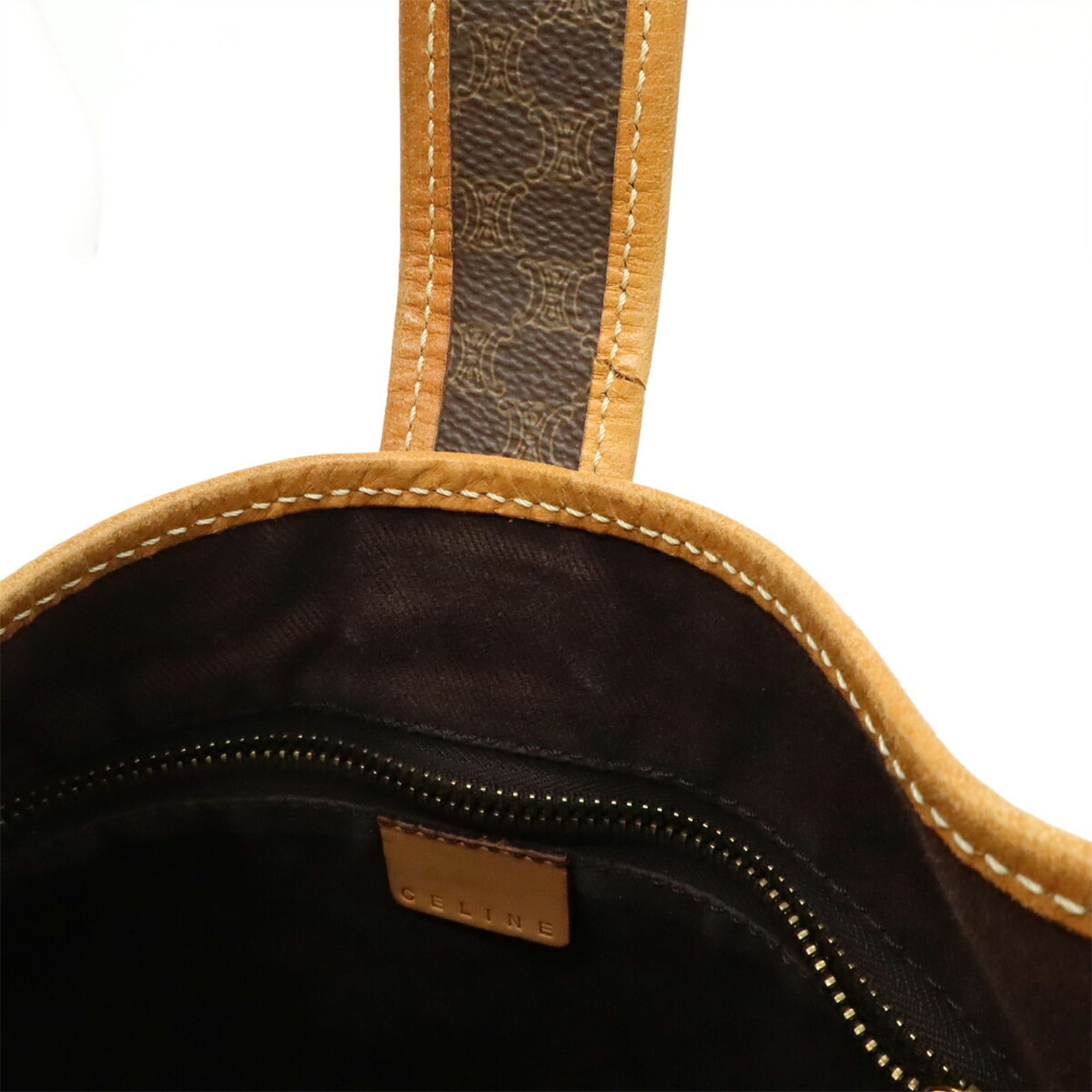 Celine CELINE Macadam pattern shoulder bag/pouch, leather, black, dark brown. Size ONE SIZE - 7 Thumbnail