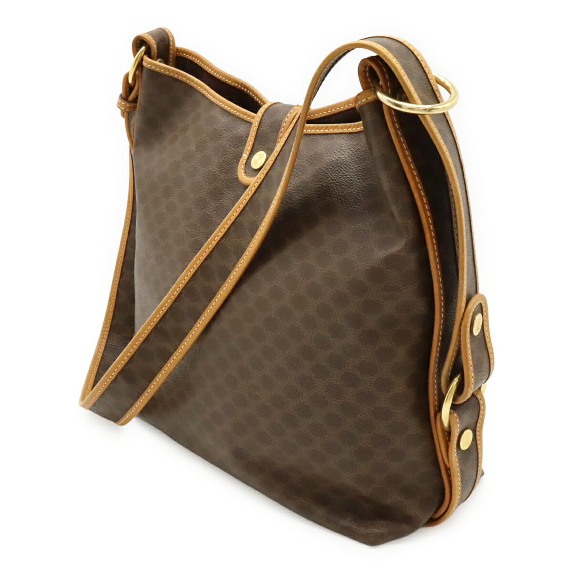 Celine CELINE Macadam pattern shoulder bag/pouch, leather, black, dark brown. Size ONE SIZE - 3 Thumbnail