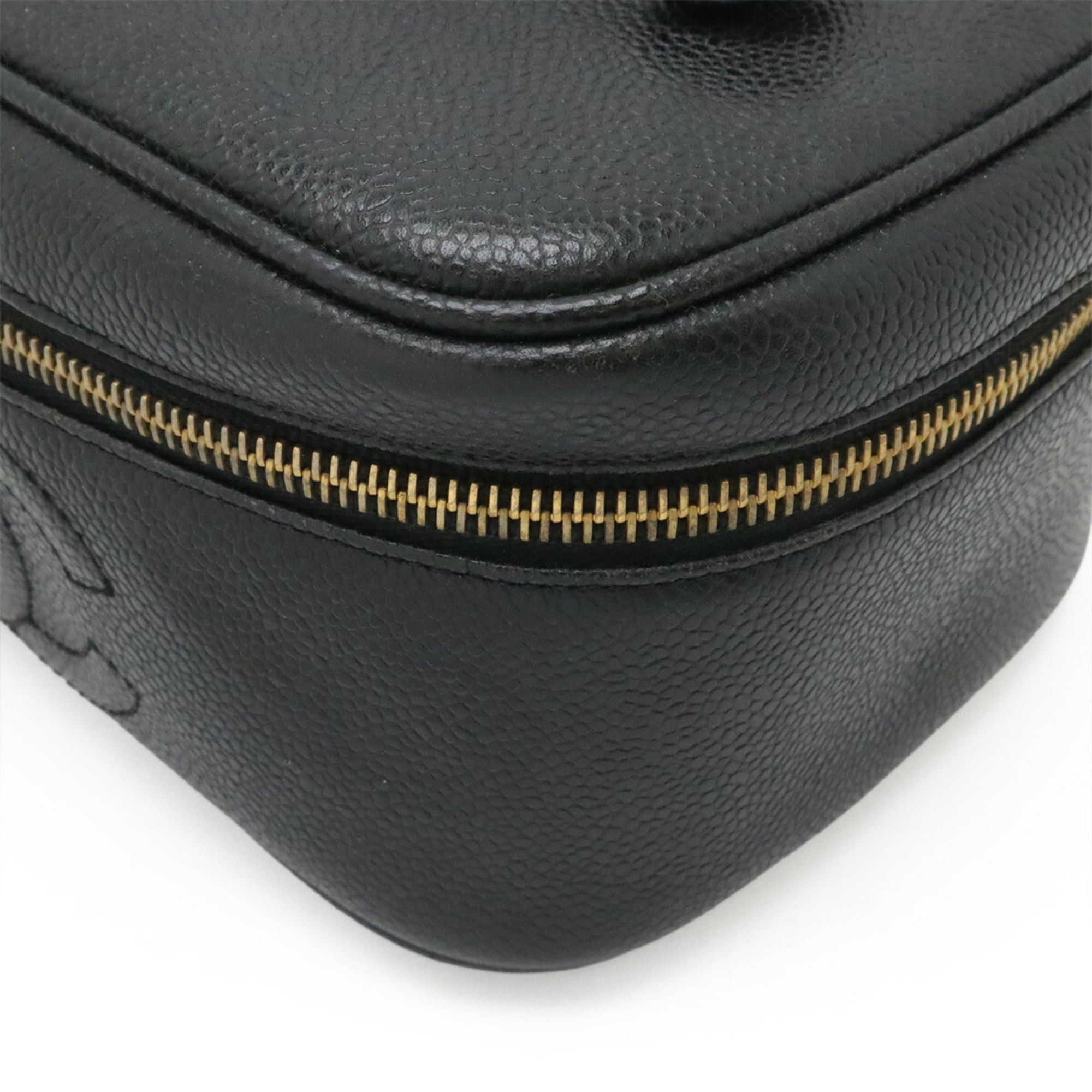 Chanel CHANEL Coco Mark Vanity Bag, Handbag, Pouch, Caviar Leather, Black, A01997 Size ONE SIZE - 4 Thumbnail