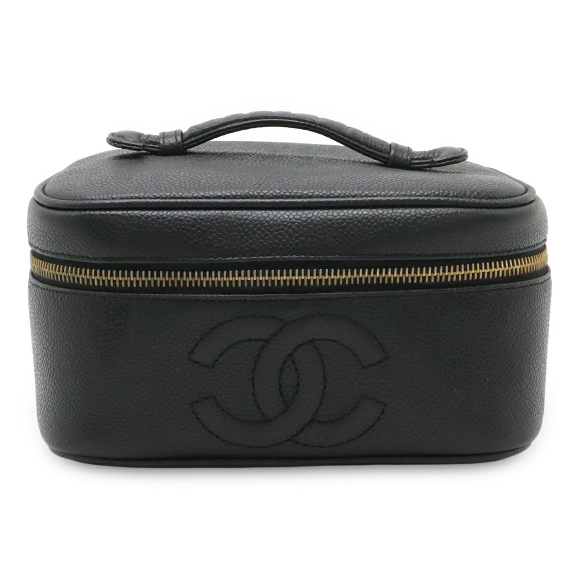 Chanel CHANEL Coco Mark Vanity Bag, Handbag, Pouch, Caviar Leather, Black, A01997 Size ONE SIZE - 2 Thumbnail