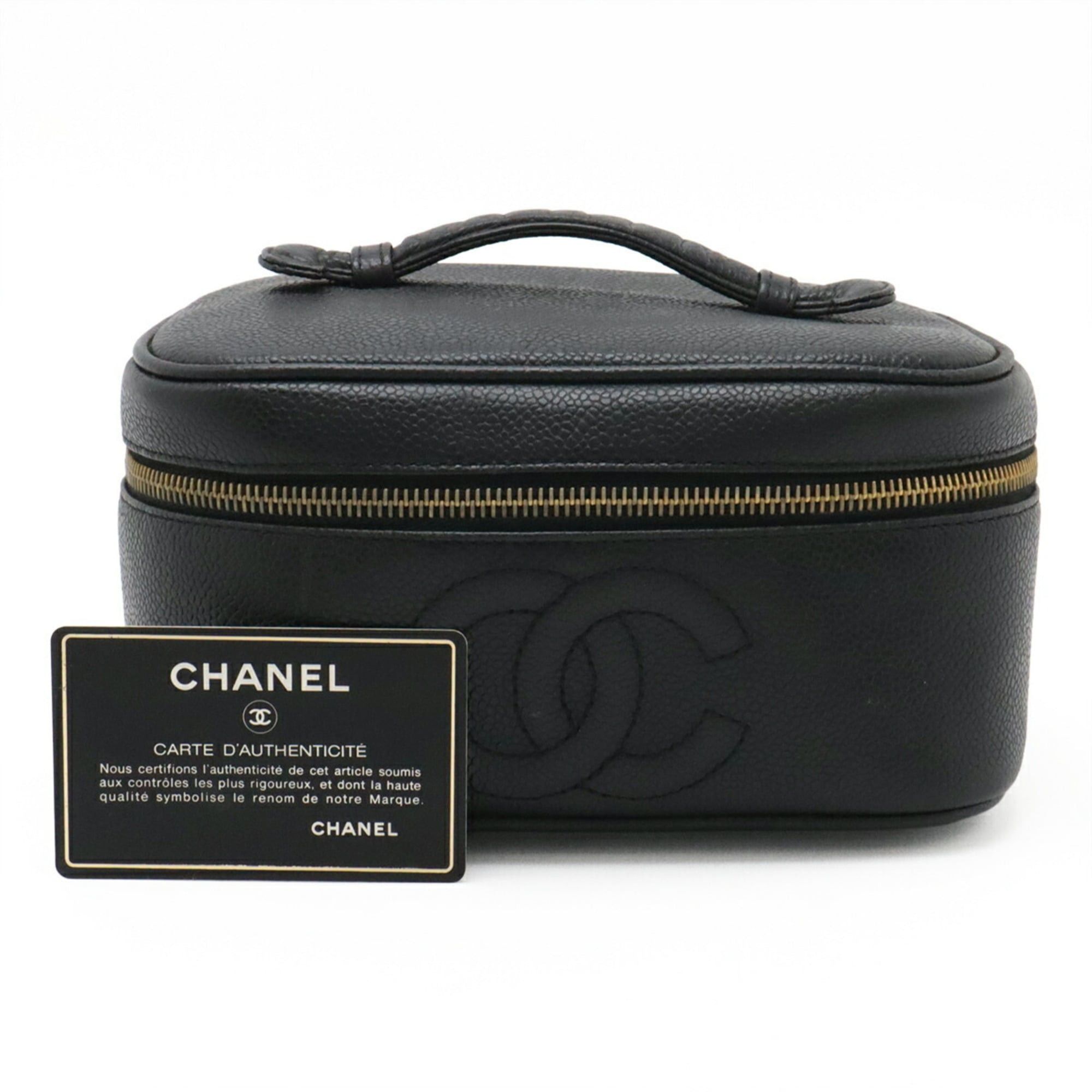 Chanel CHANEL Coco Mark Vanity Bag, Handbag, Pouch, Caviar Leather, Black, A01997 Size ONE SIZE - 10 Thumbnail