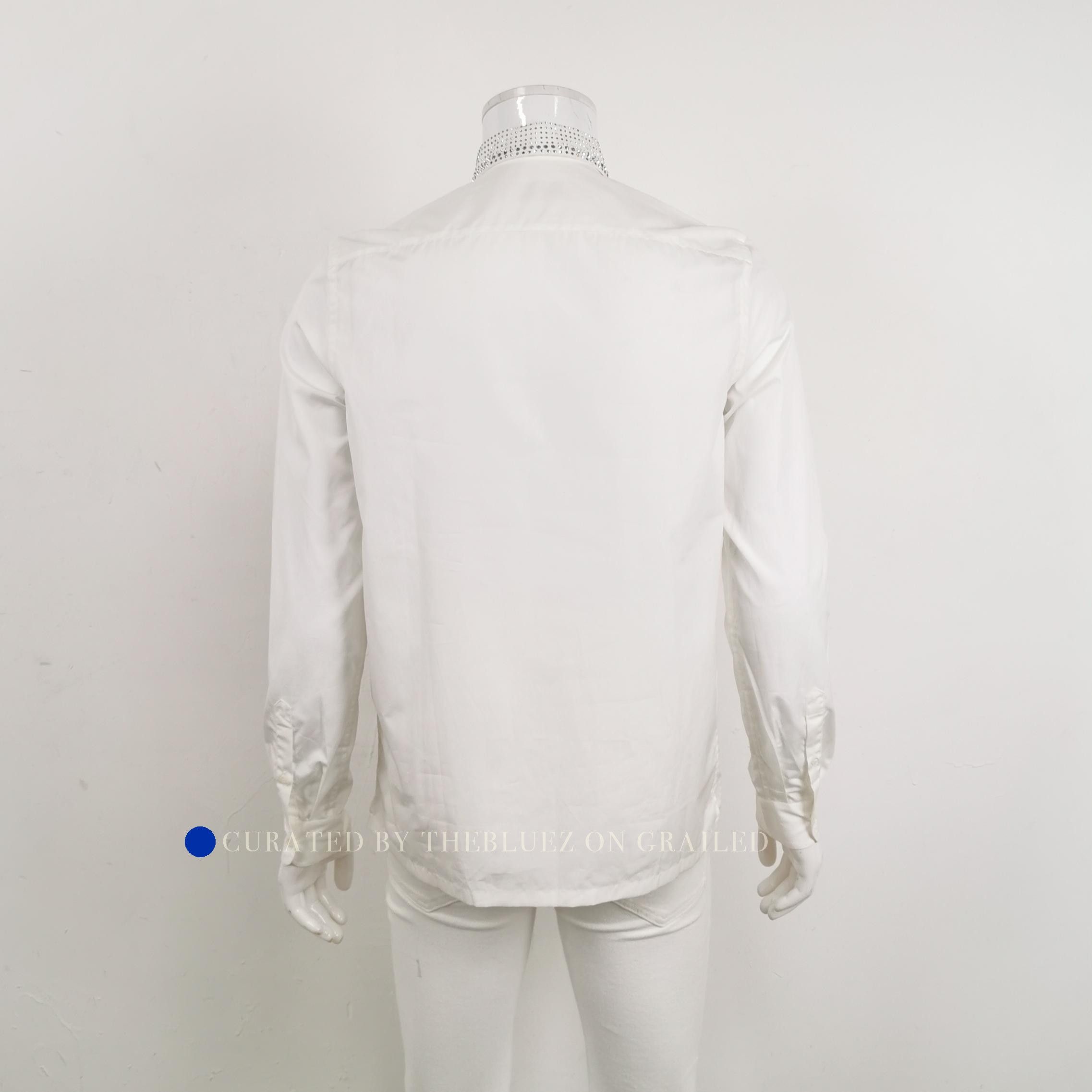 Prada Rhinestone Collar Button Up Shirt Size US M / EU 48-50 / 2 - 2 Thumbnail