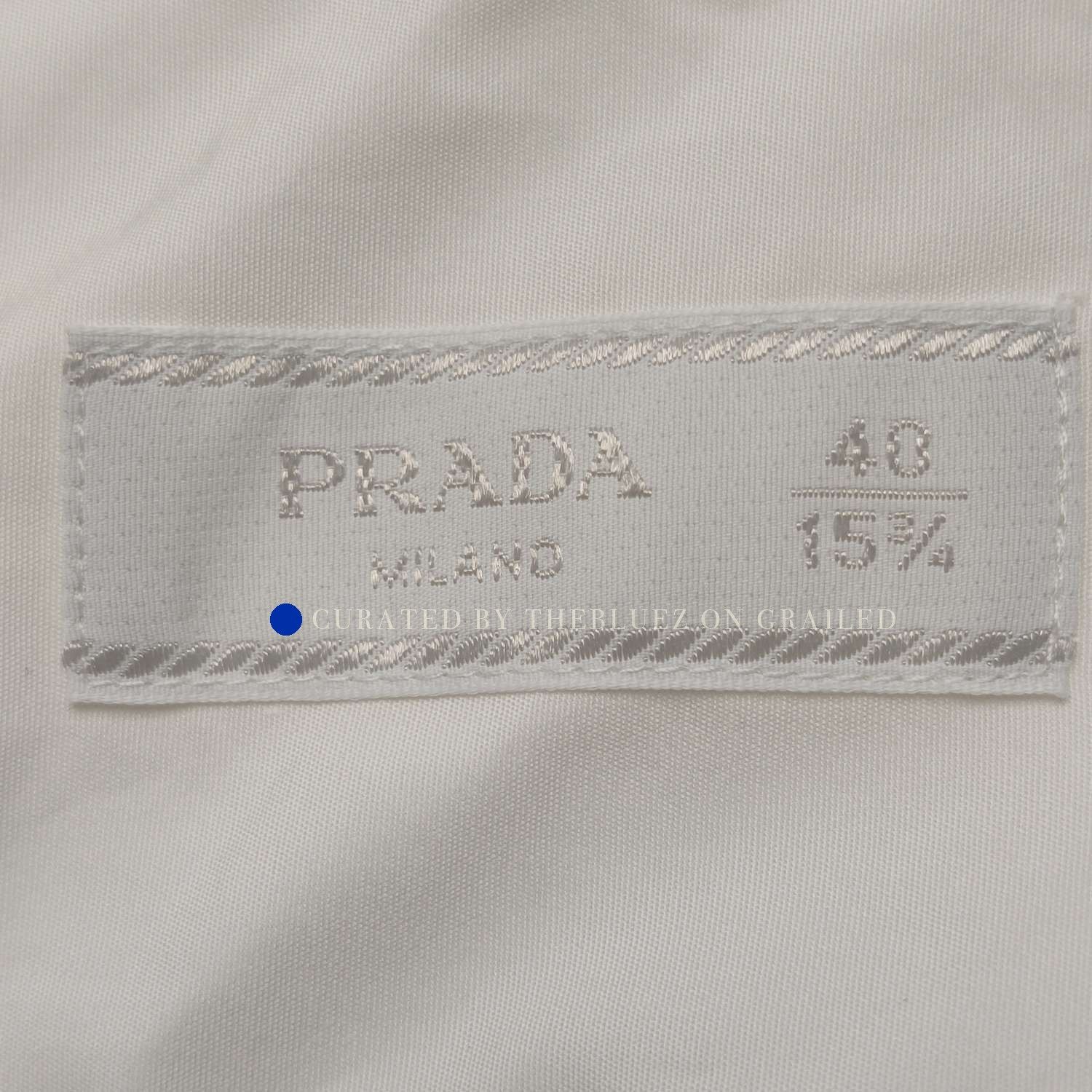 Prada White Crystal Collar Cotton Shirt Size US M / EU 48-50 / 2 - 4 Thumbnail