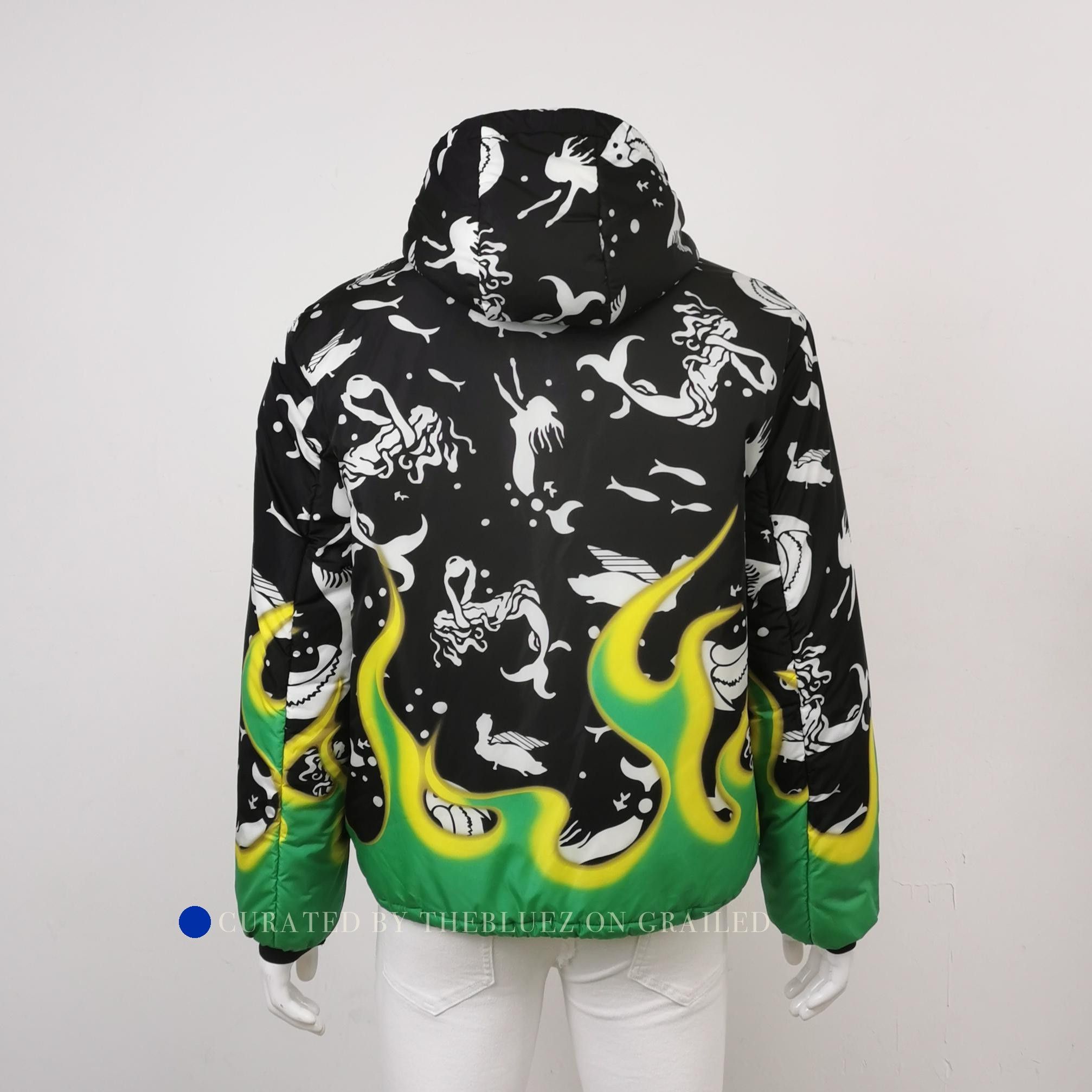 Prada Mermaid Flame Print Puffer Jacket Size US M / EU 48-50 / 2 - 2 Thumbnail