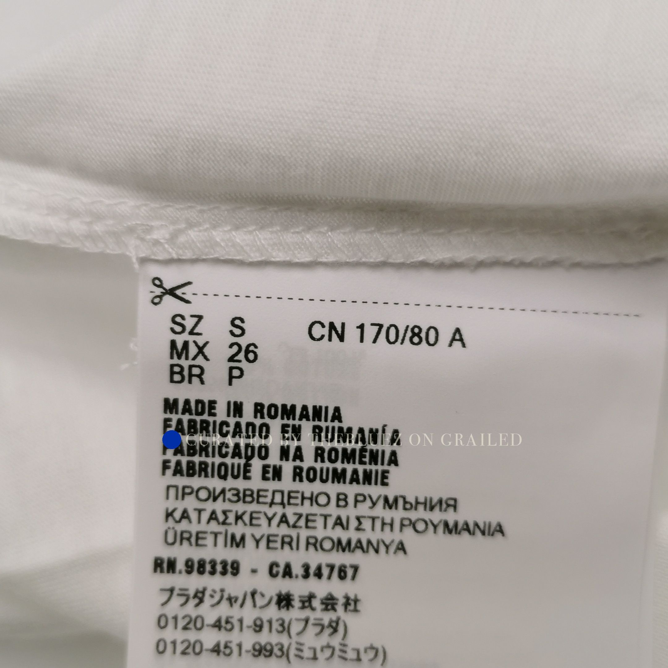 Prada Crisp White Cotton Tee in Size S Size US S / EU 44-46 / 1 - 5 Thumbnail