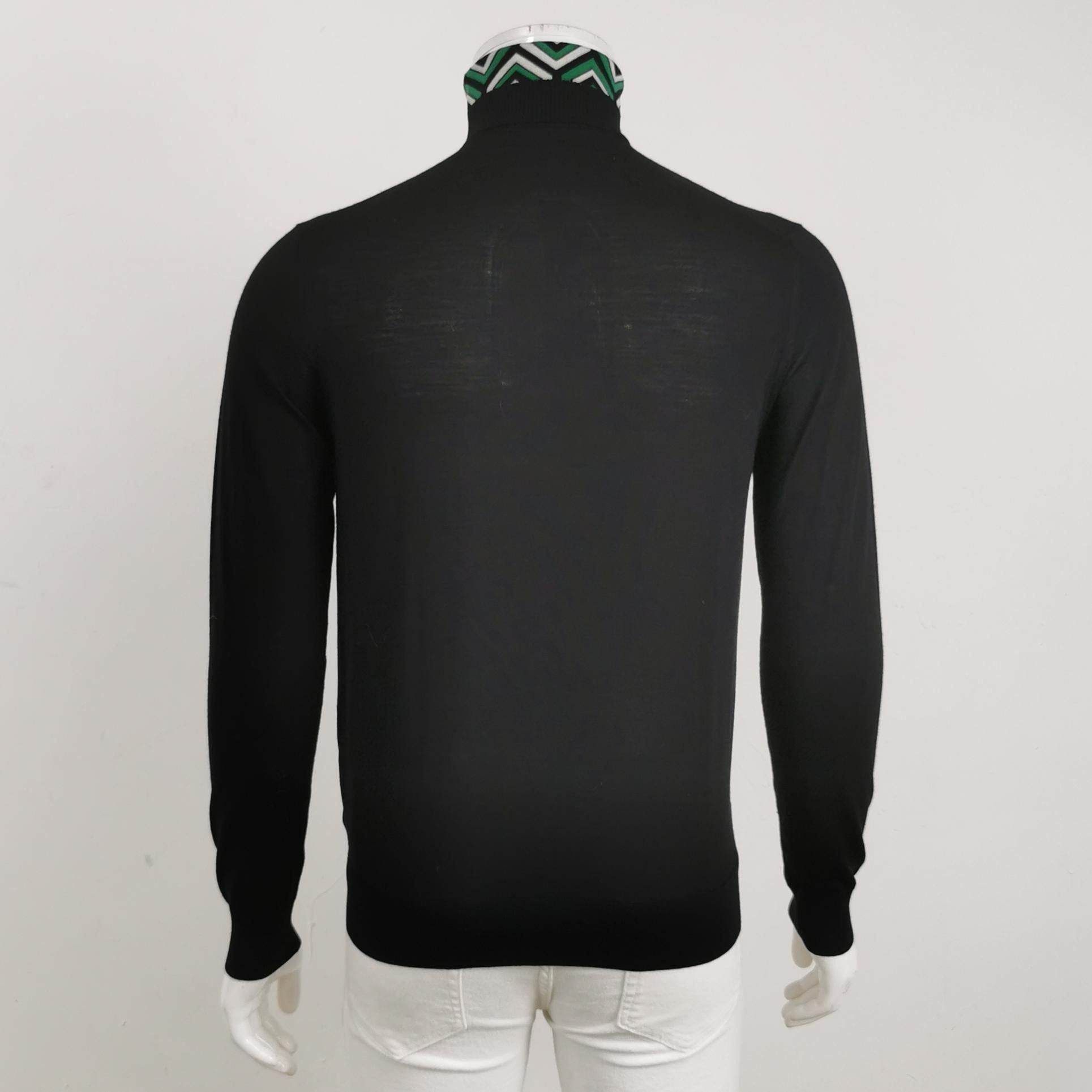 Prada Geometric Collar Turtleneck Sweater in Black Size US S / EU 44-46 / 1 - 2 Thumbnail