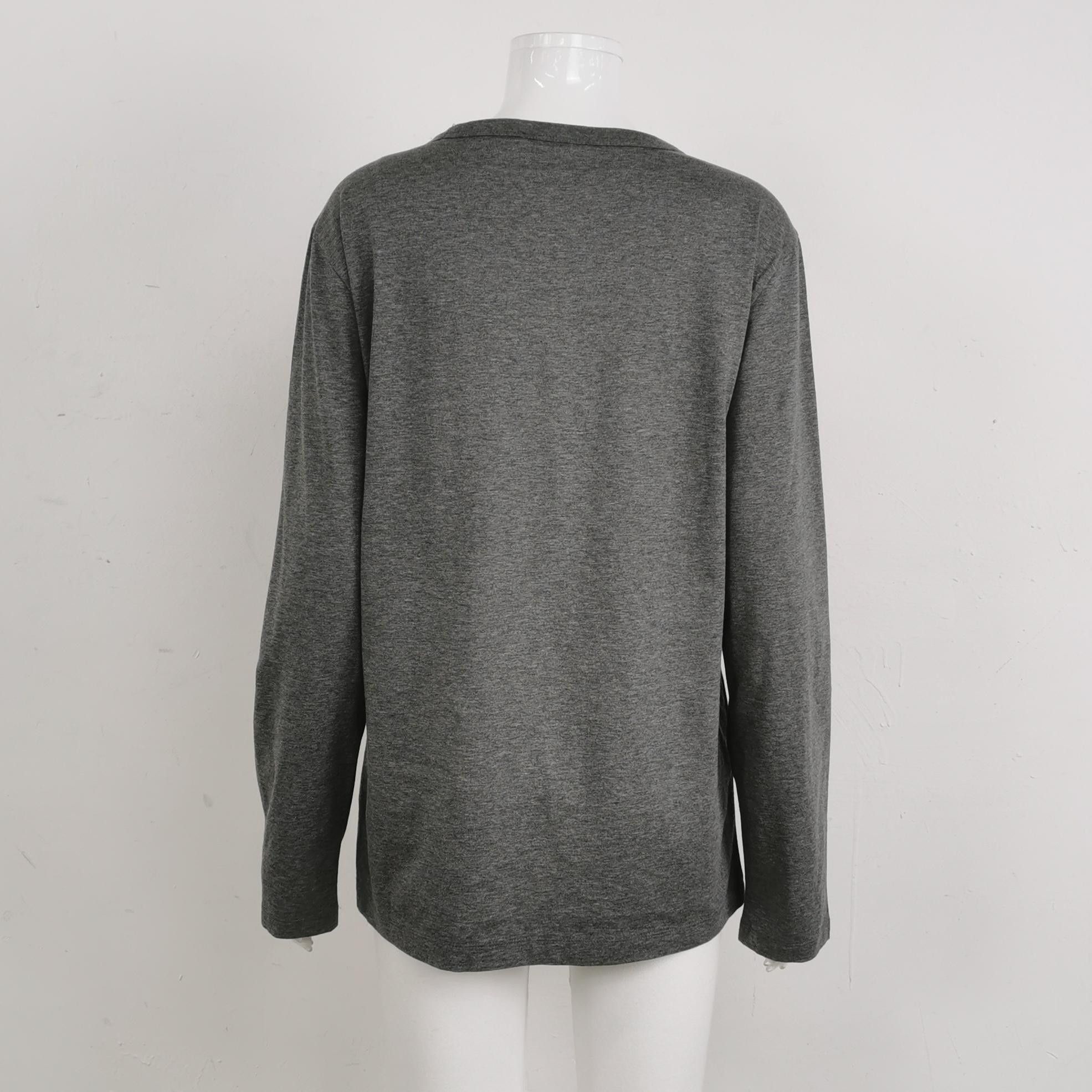 T by Alexander Wang Gray Long Sleeve Tee with Leather Pocket Size US S / EU 44-46 / 1 - 2 Thumbnail