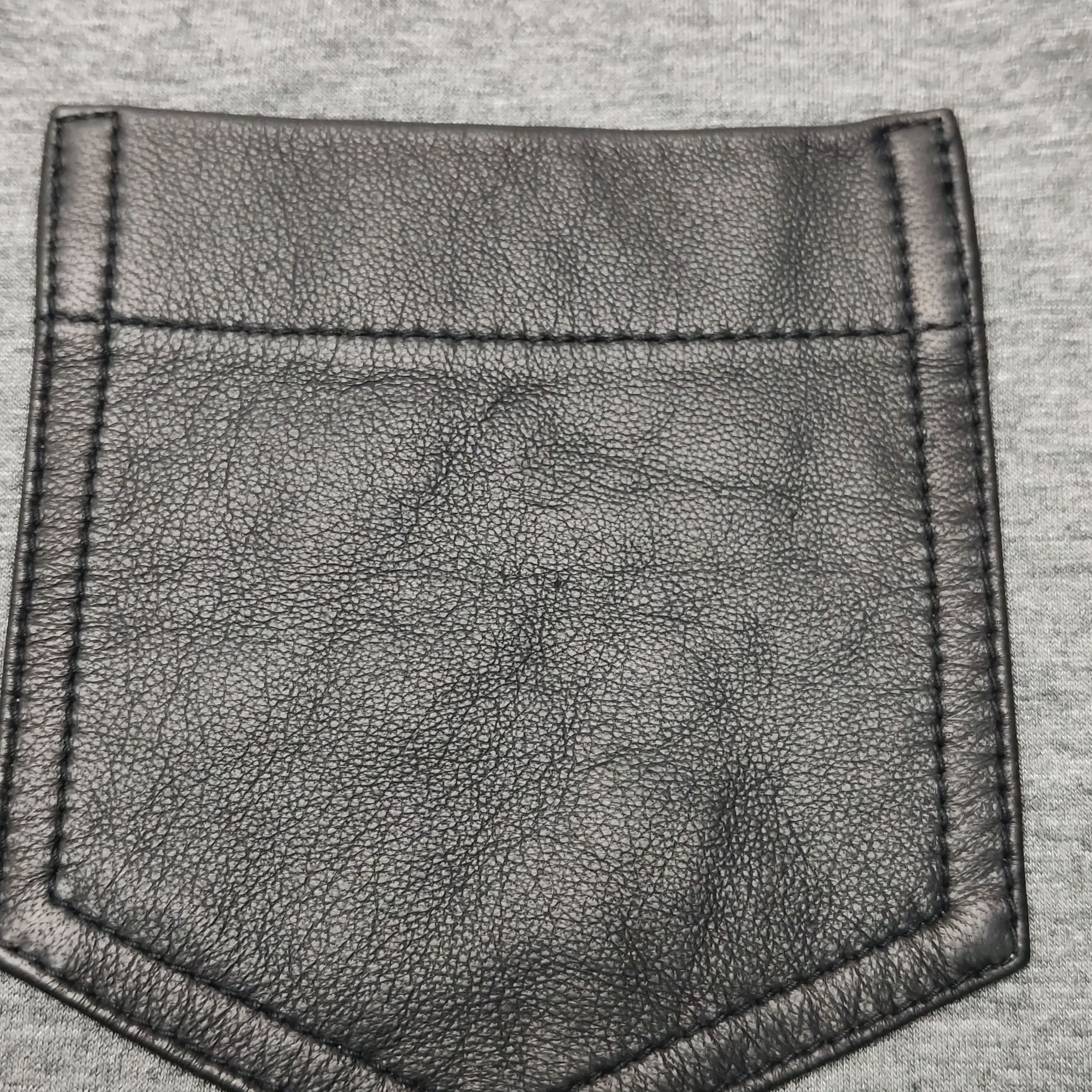 T by Alexander Wang Gray Long Sleeve Tee with Leather Pocket Size US S / EU 44-46 / 1 - 6 Thumbnail