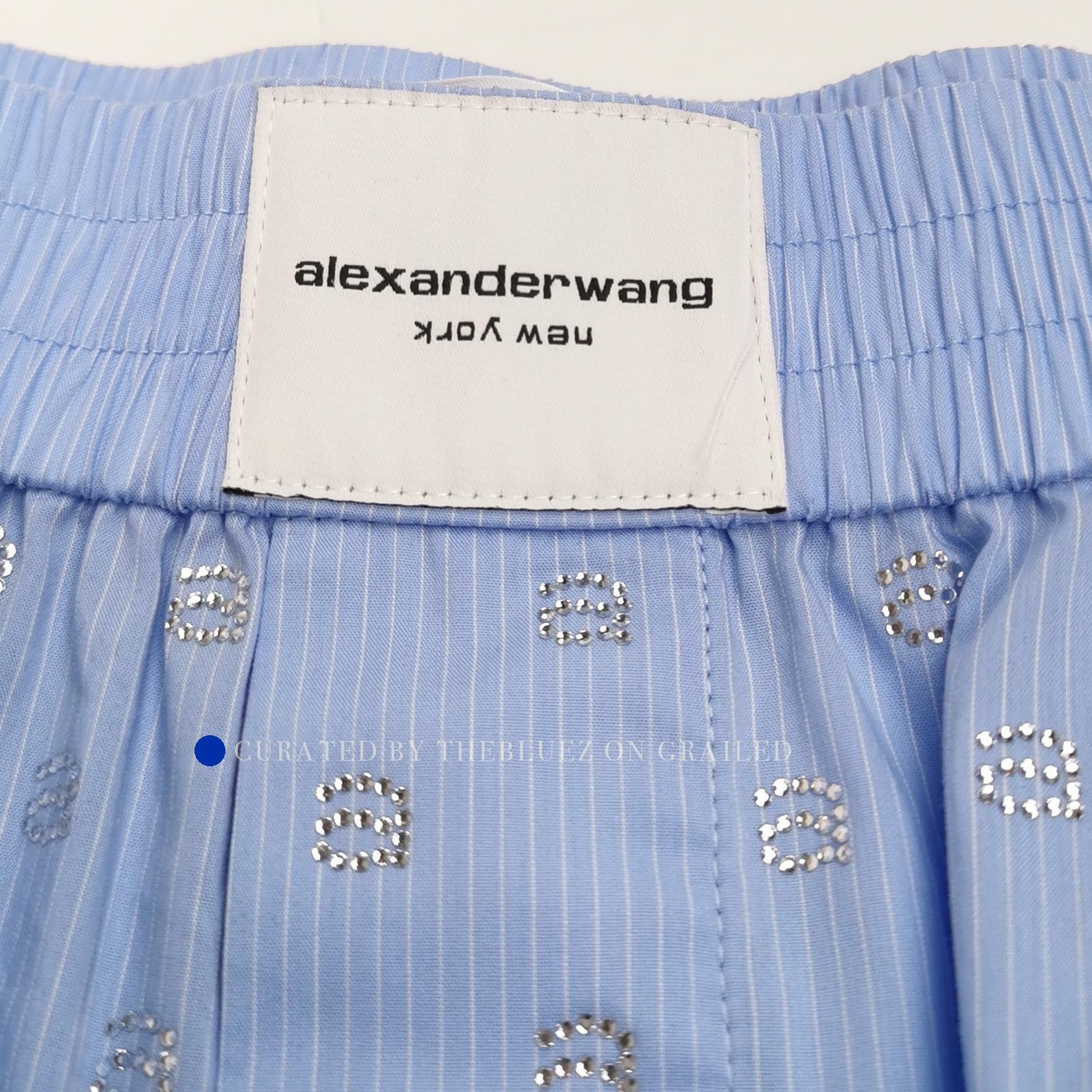 Alexander Wang Crystal Logo Boxer Shorts in Blue Size US 30 / EU 46 - 3 Thumbnail