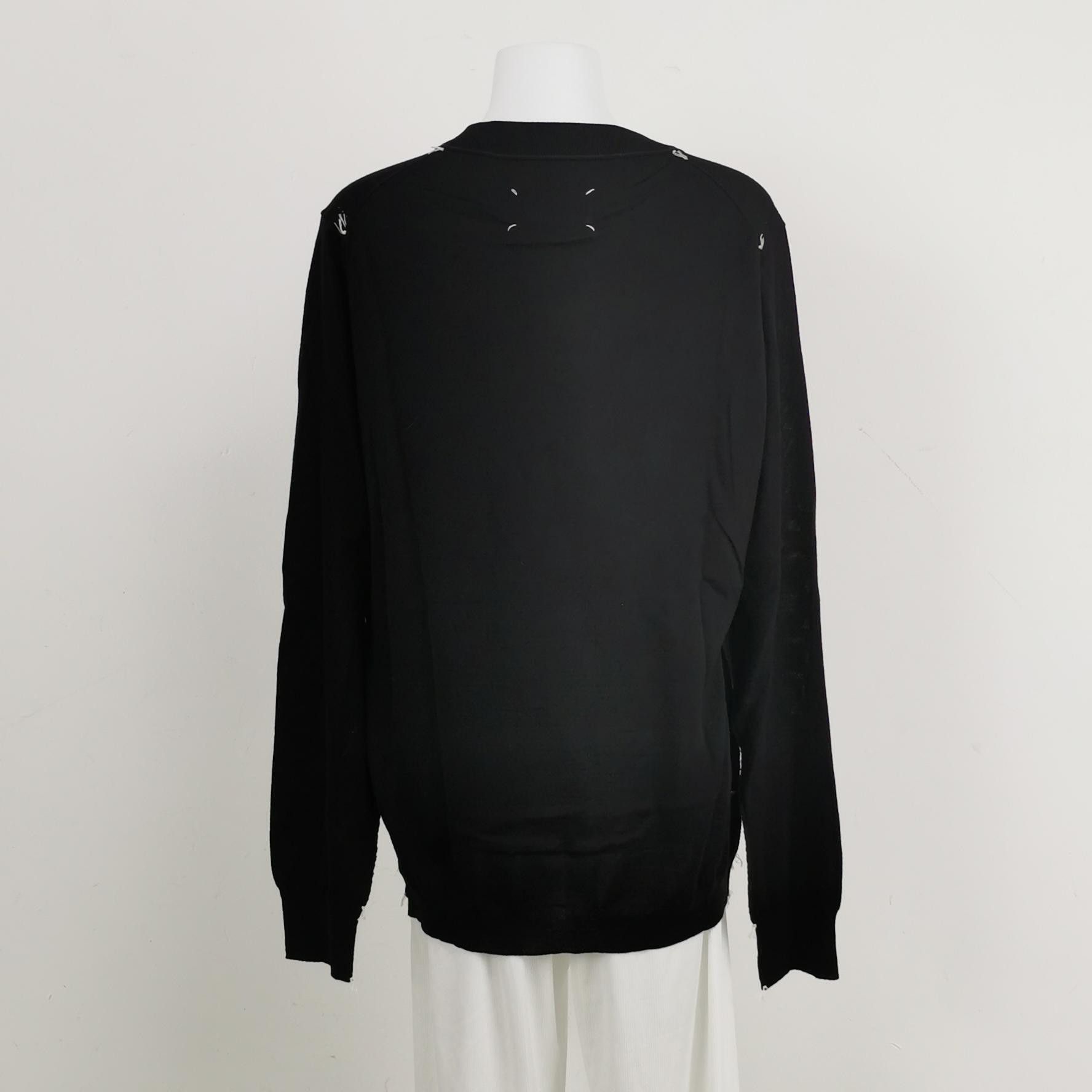 Maison Margiela Minimalist Black Wool Crewneck Sweater Size US M / EU 48-50 / 2 - 2 Thumbnail